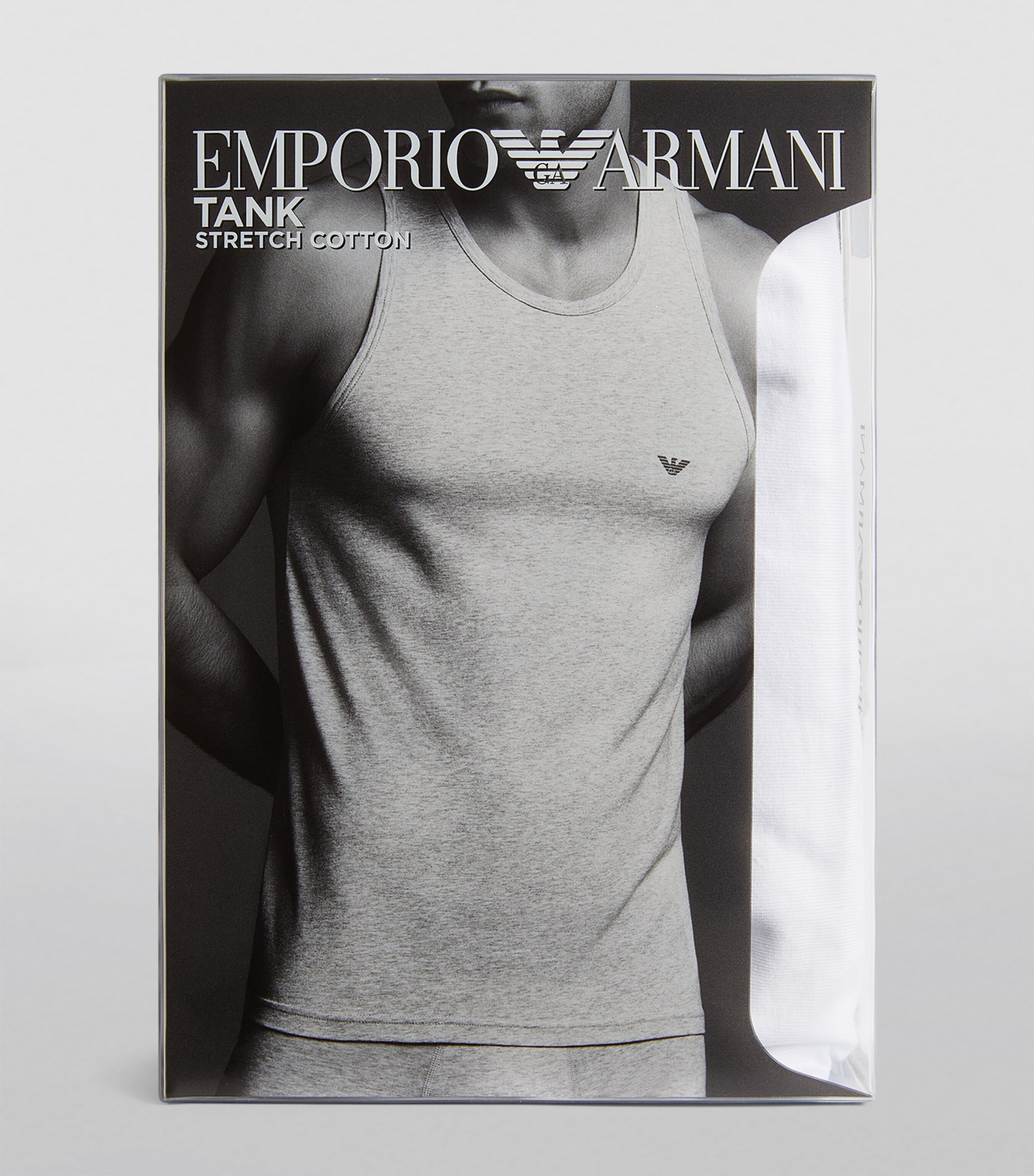 Stretch-Cotton Logo Tank Top 00010 WHITE Image 4