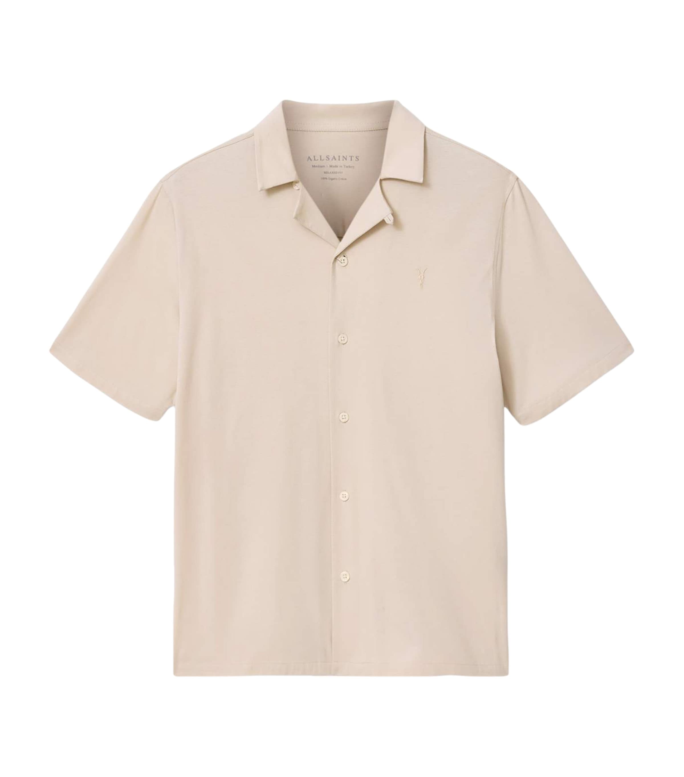 AllSaints Mens Organic Cotton Hudson Shirt Birch White Image 1