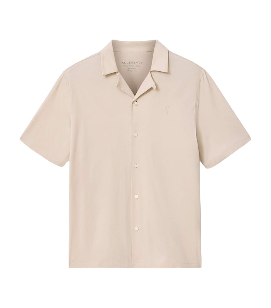 AllSaints Mens Organic Cotton Hudson Shirt Birch White Image 1