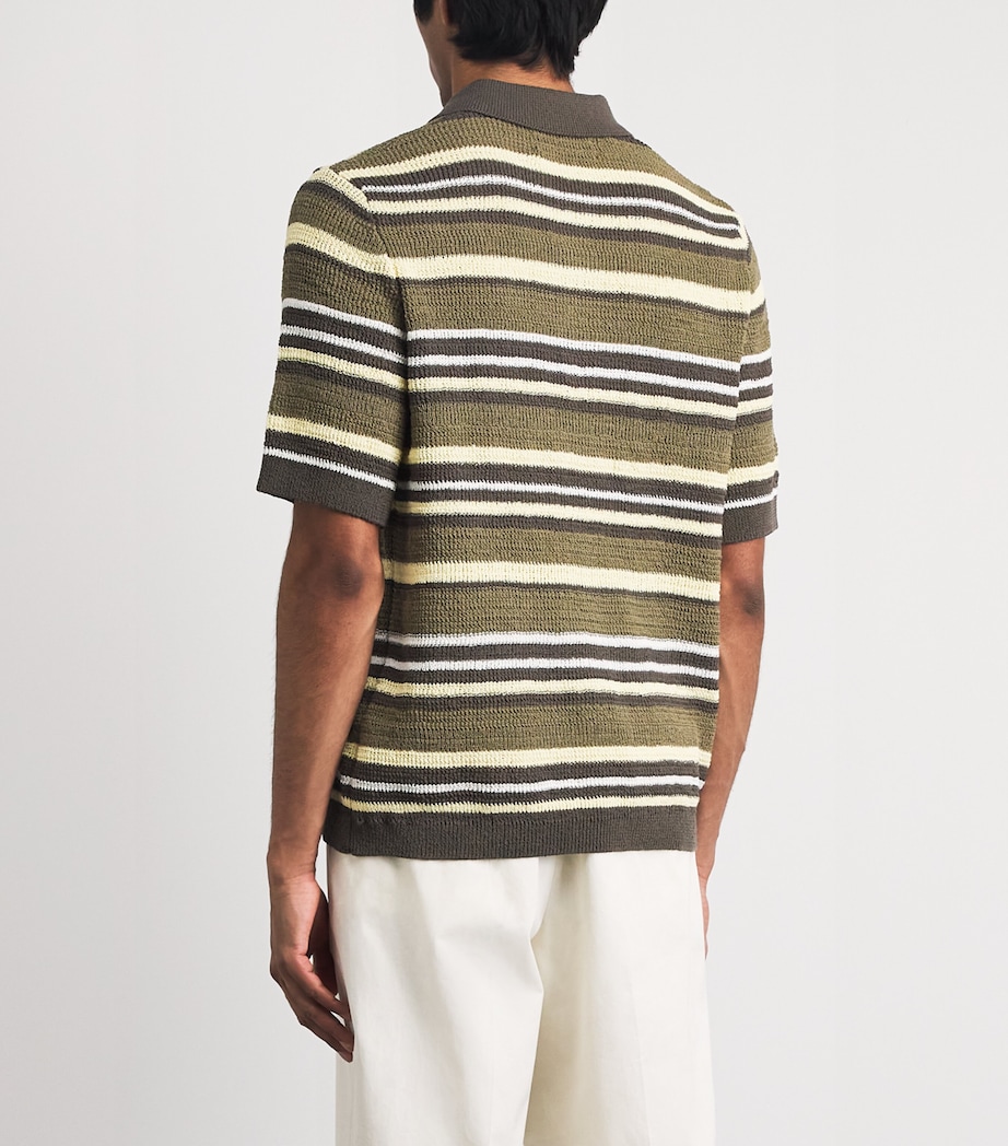 Samsøe Samsøe Mens Organic Cotton-Blend Polo Shirt Burnt Olive St. Image 5