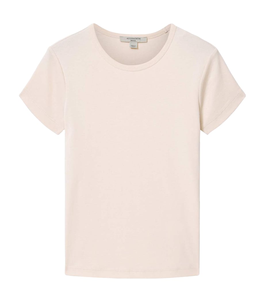 AllSaints Womens Organic Cotton Stevie T-Shirt Crystal Pink Image 1
