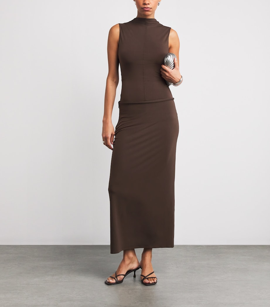 Sleeveless High Neck Top TRUFFLE Image 2