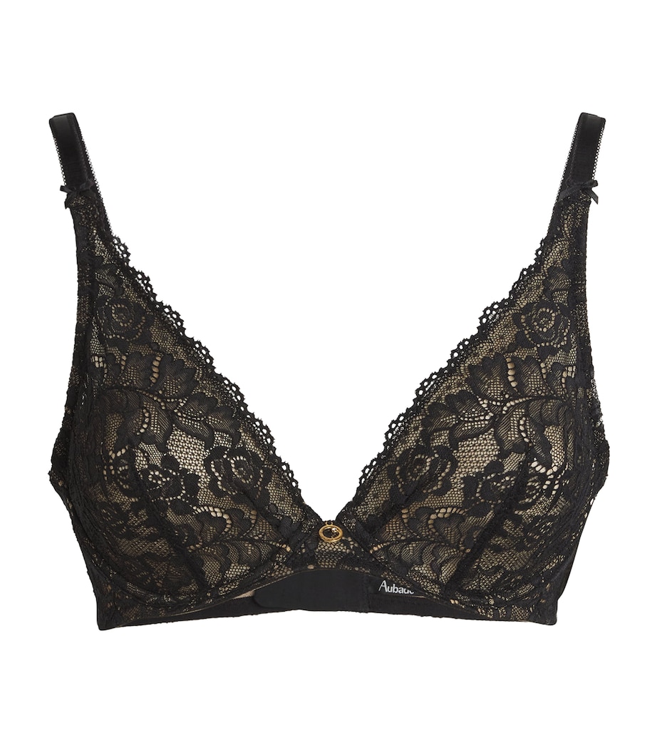 Lace Rosessence Triangle Bra BLACK Image 1