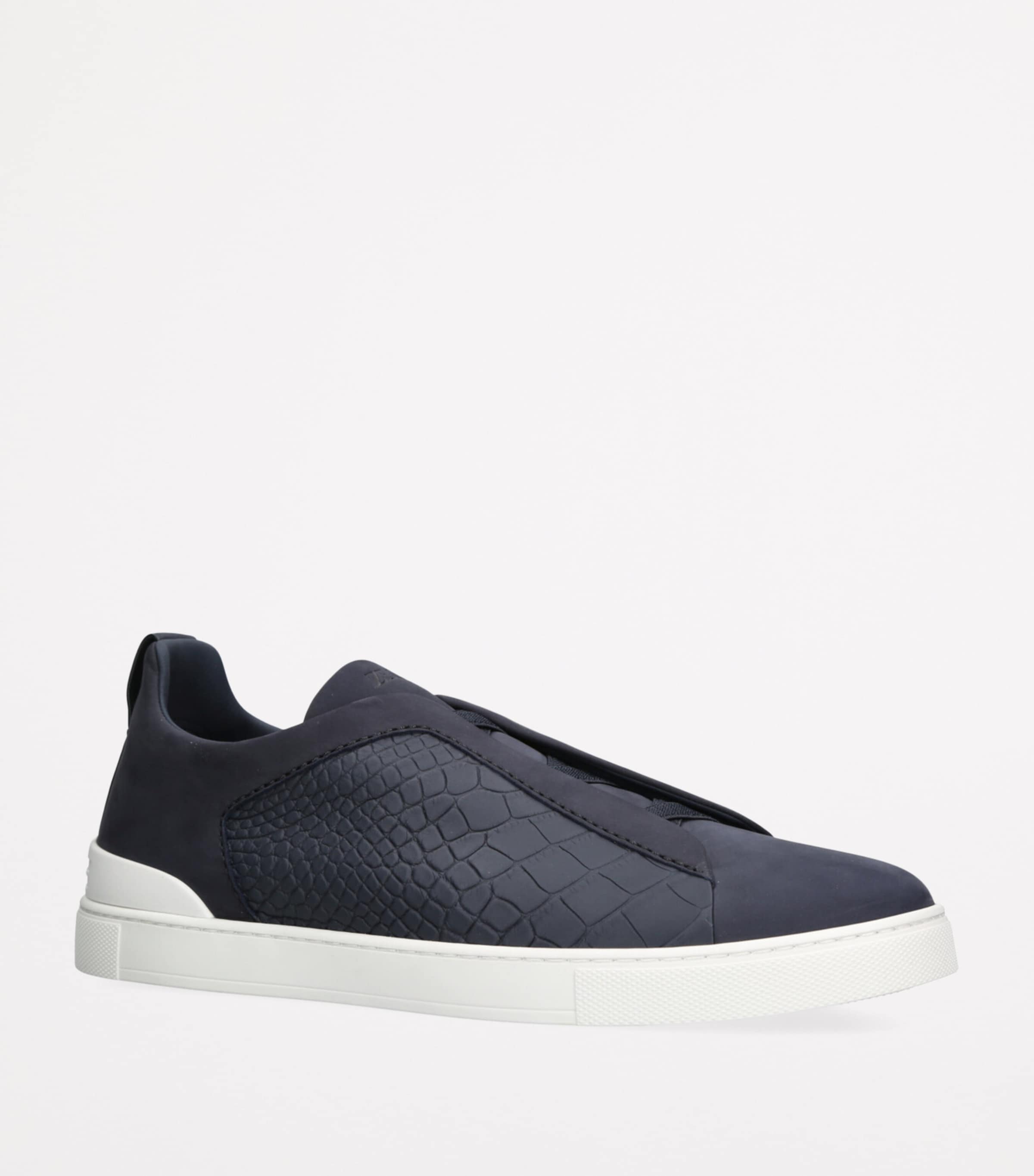 Crocodile Leather Triple Stitch SECONDSKIN Sneakers BLUE/DARK Image 3