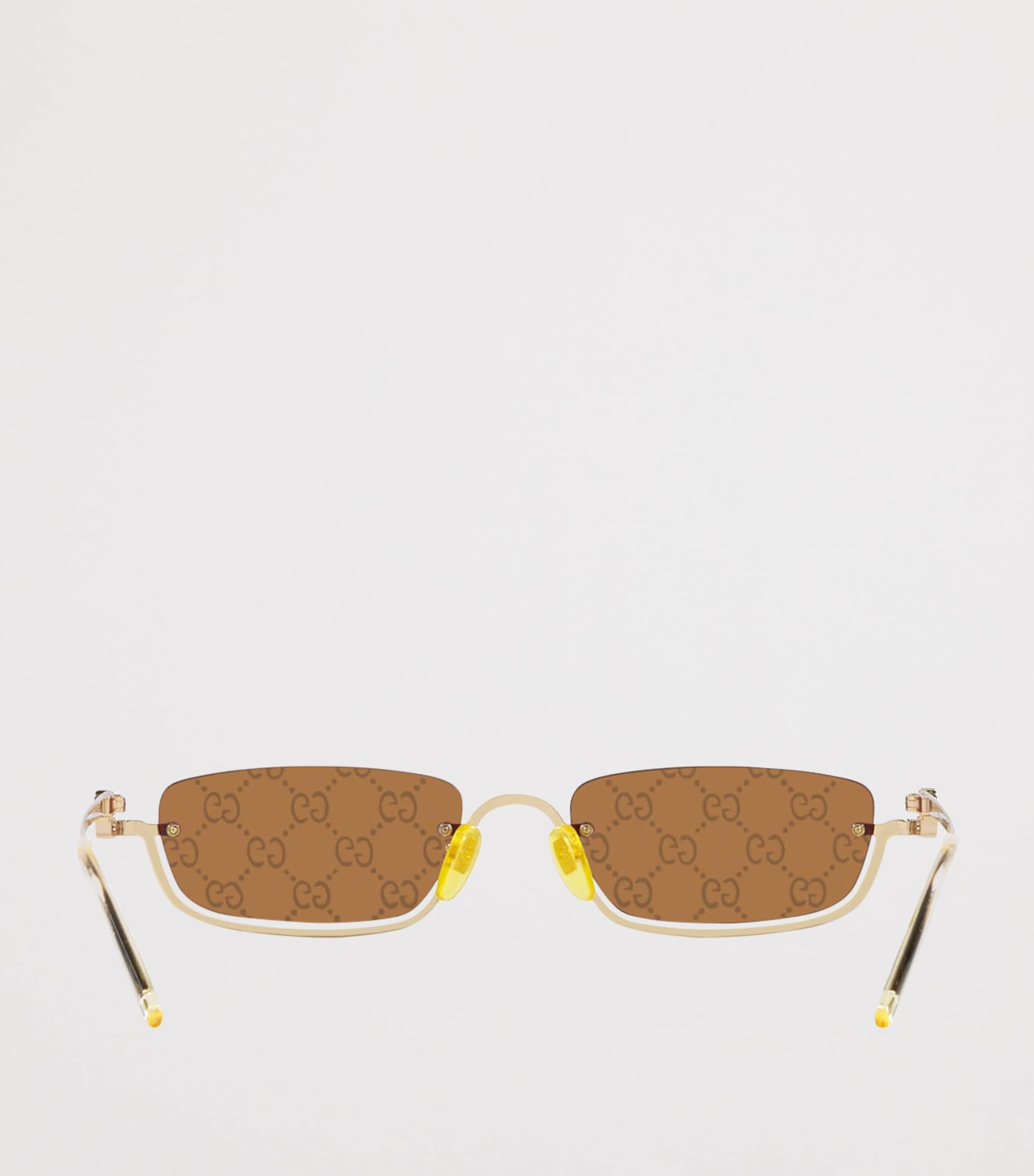 Gucci Metal Logo Rectangular Sunglasses Image 4