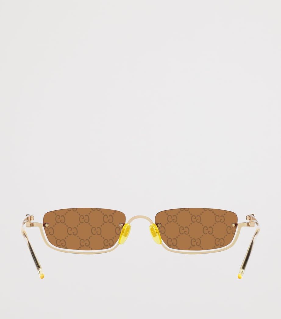 Gucci Metal Logo Rectangular Sunglasses Image 4