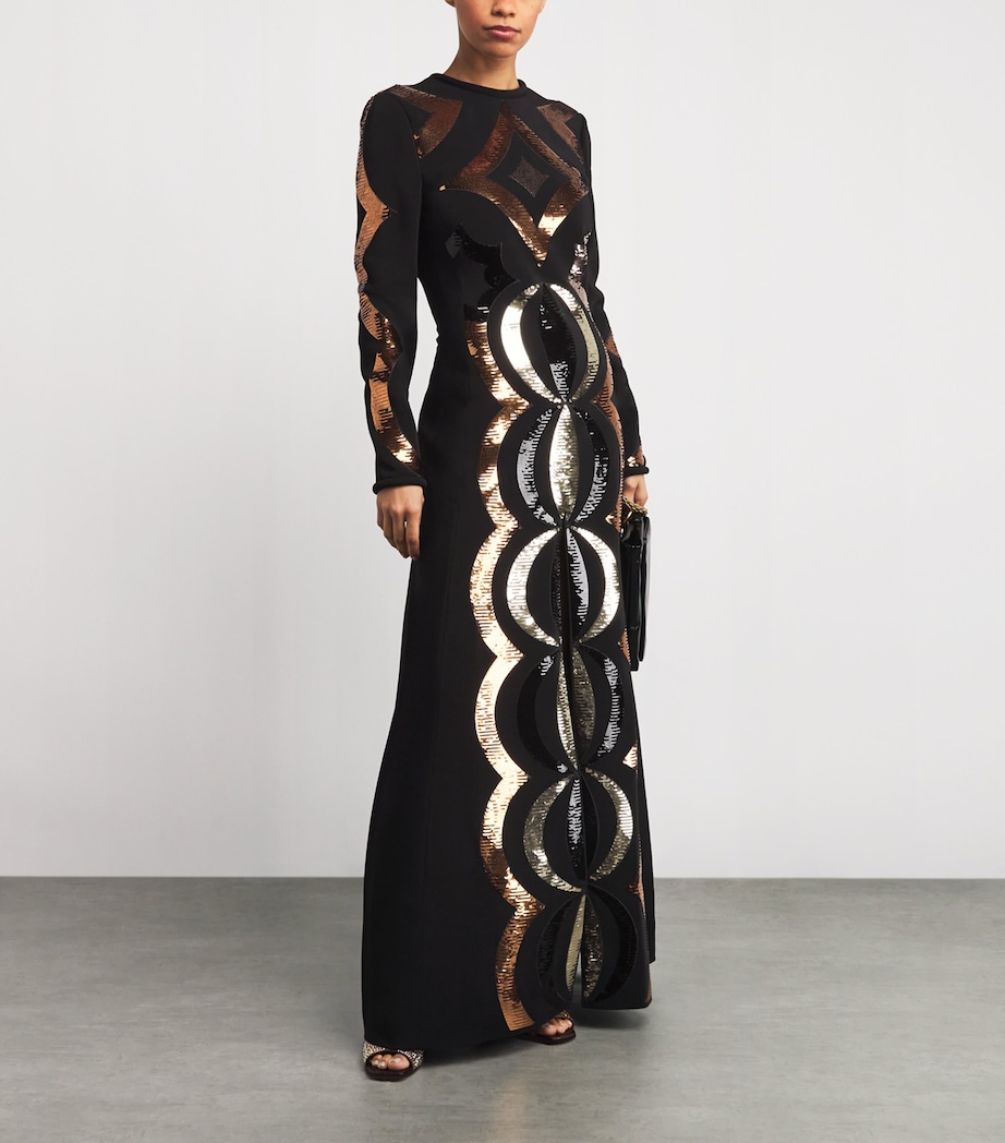 Sequinned Maxi Dress 999/NERO Image 2