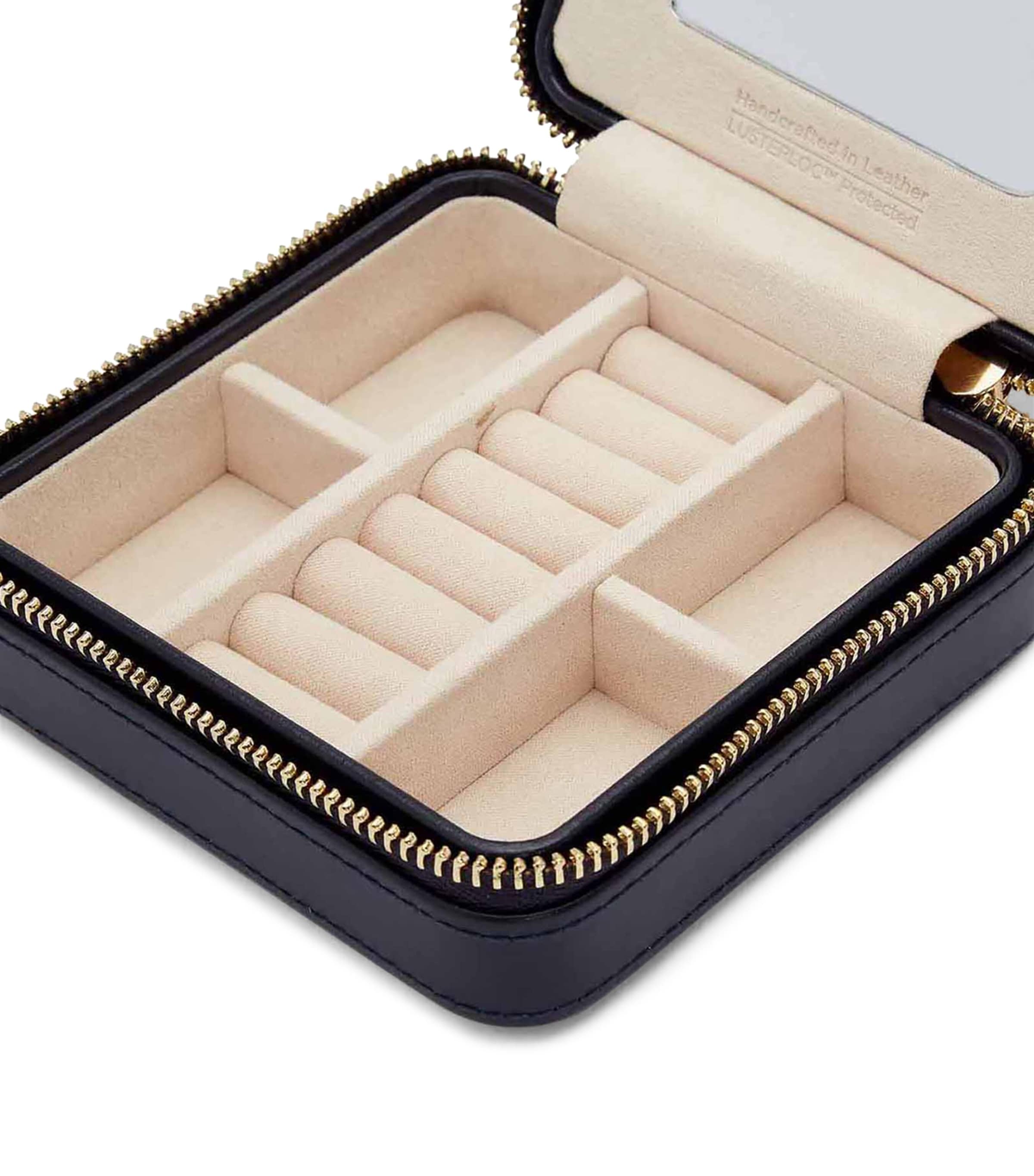 Small Leather Maria Jewellery Case NAVY Image 5