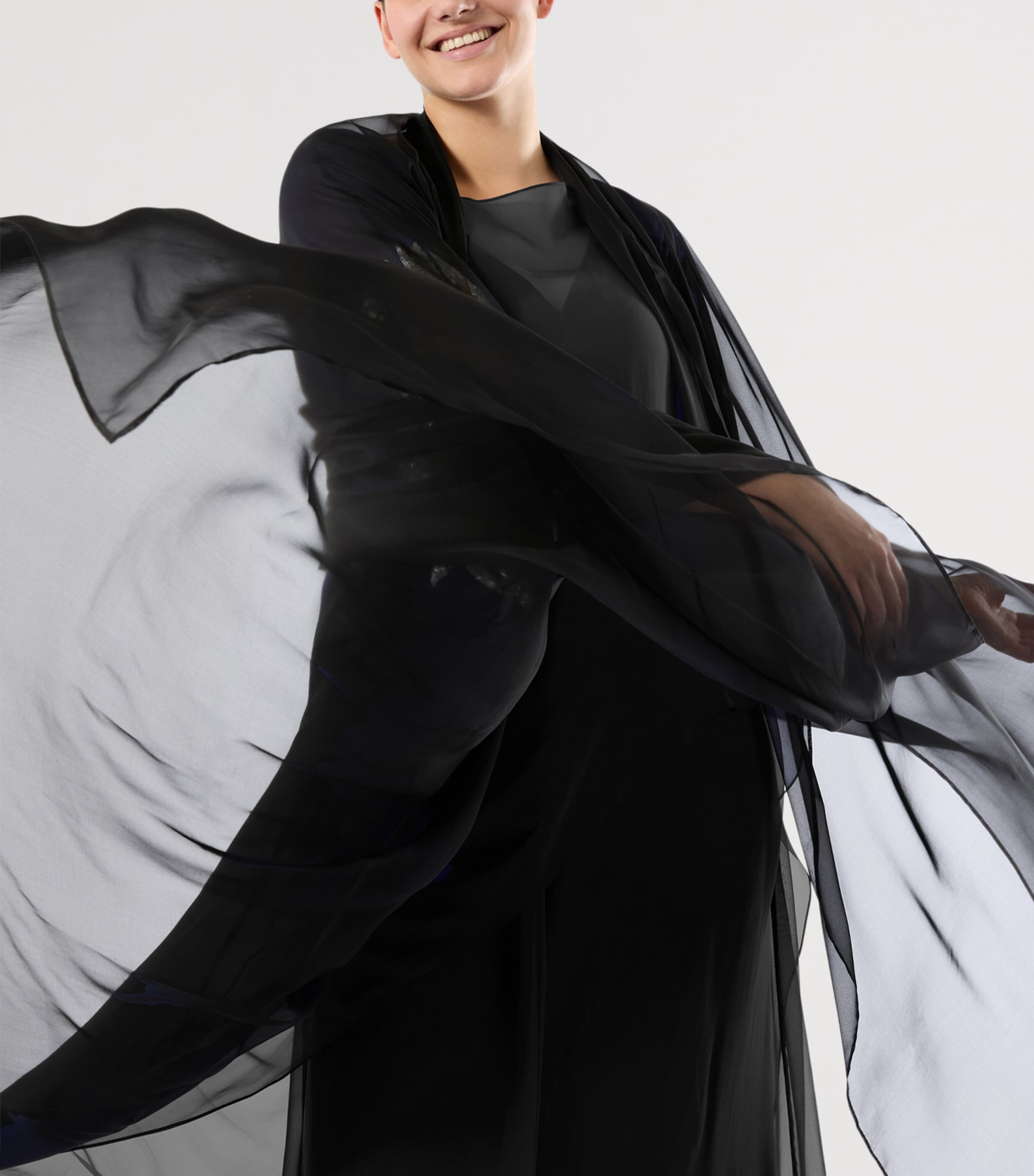 Silk Scarf BLACK Image 2