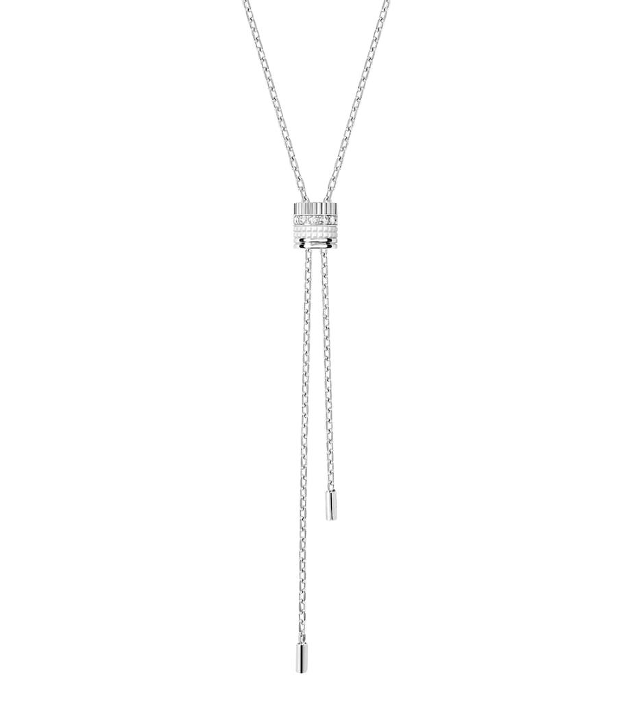 White Gold and Diamond Quatre Double White Edition Tie Necklace WHITE GOLD Image 1