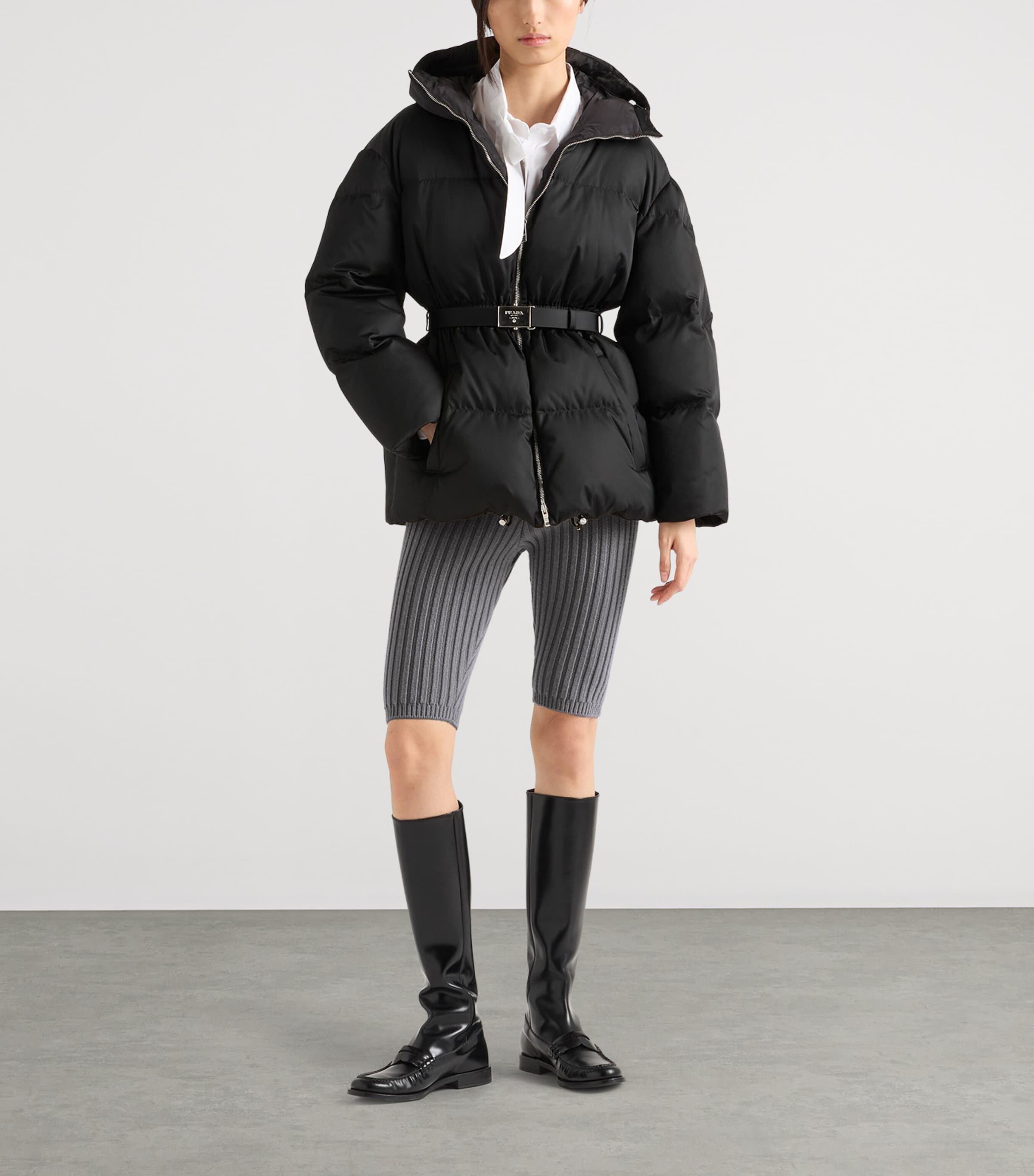 Down Re-Nylon Hooded Jacket F0002 Image 2