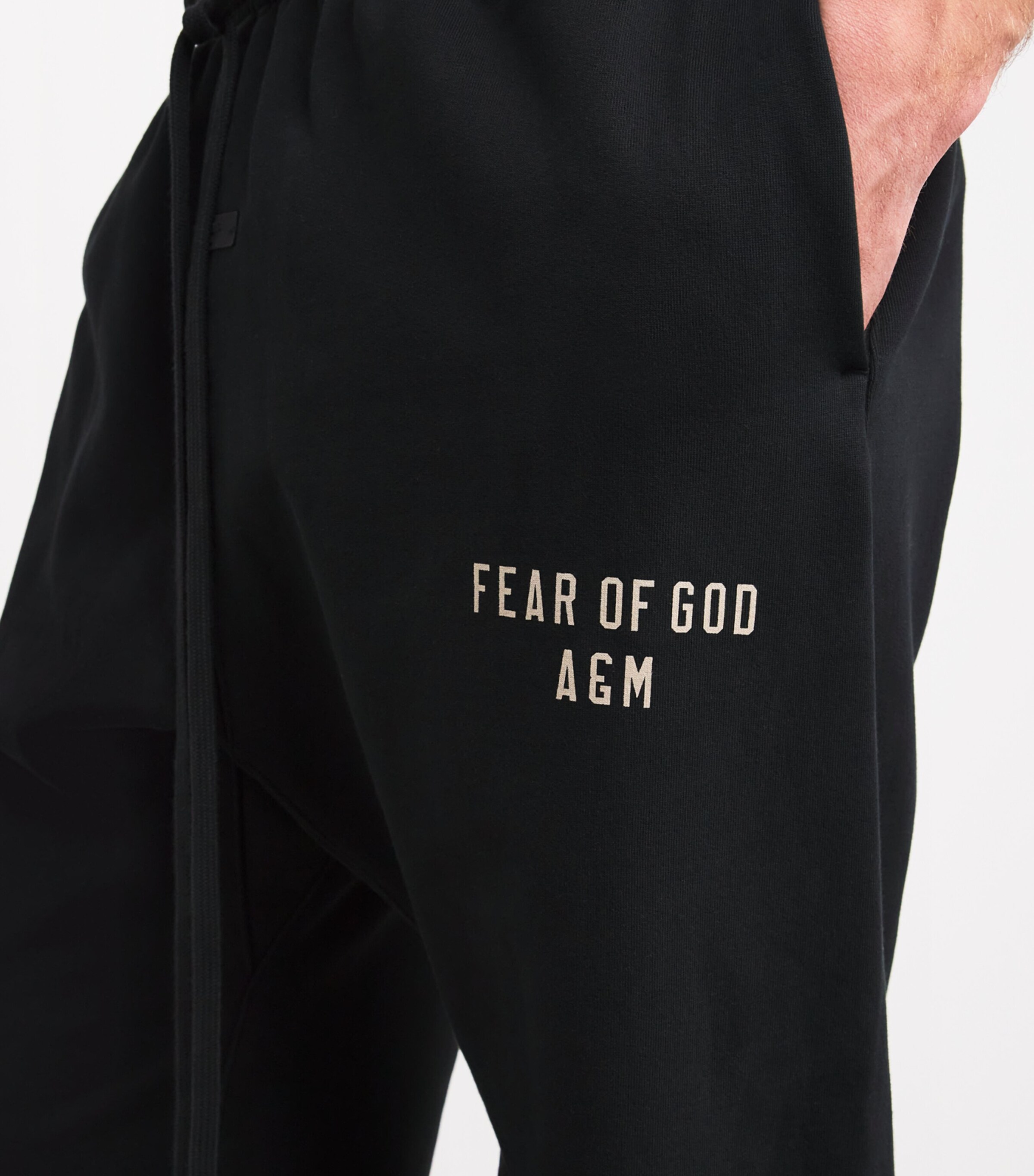FEAR OF GOD ESSENTIALS Mens Cotton-Blend Logo Sweatpants Black Image 6
