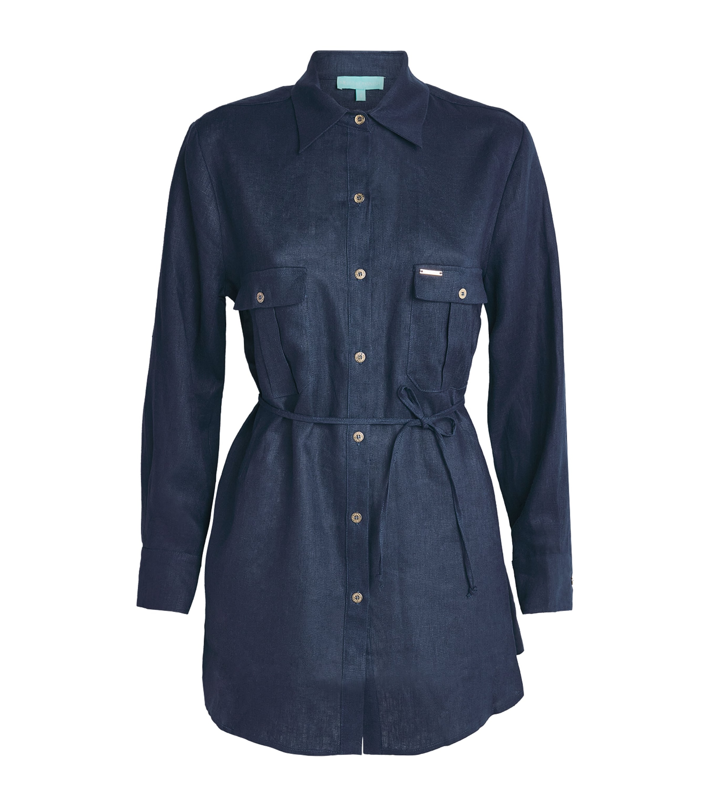 Melissa Odabash Womens Linen Ariel Shirt Navy Image 1