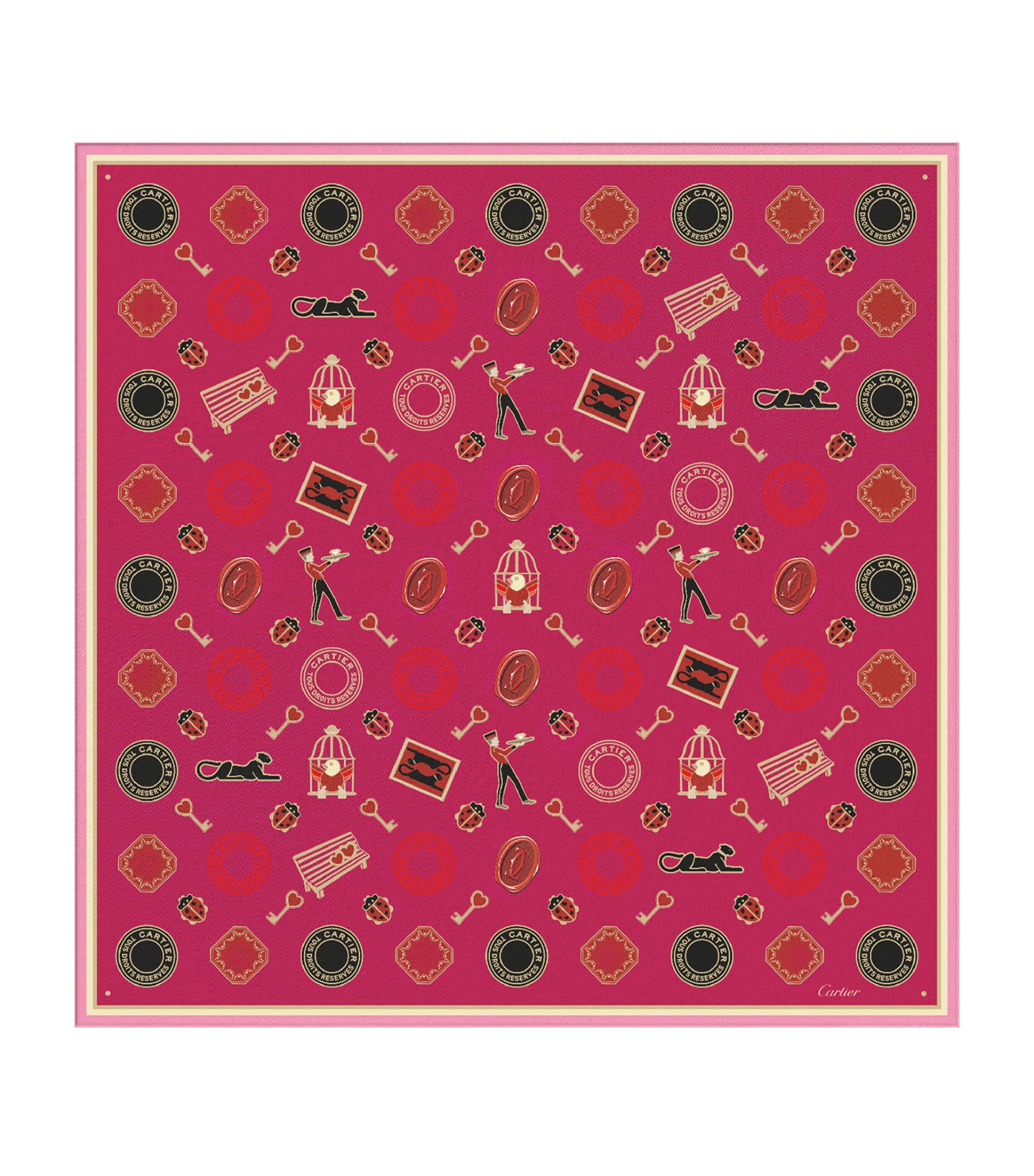 Silk Diabolo de Cartier Scarf FUCHSIA Image 1