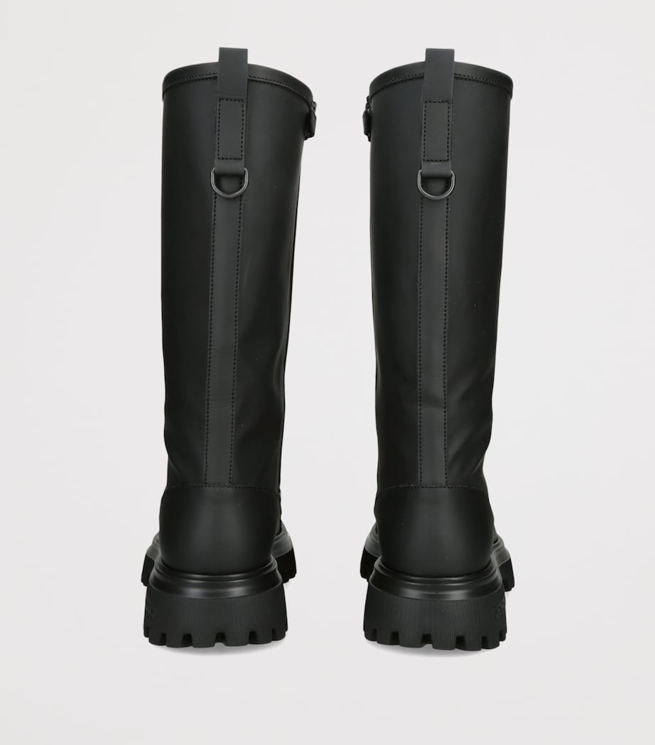 Dolce&Gabbana Kids Leather Knee-High Boots Black Image 3