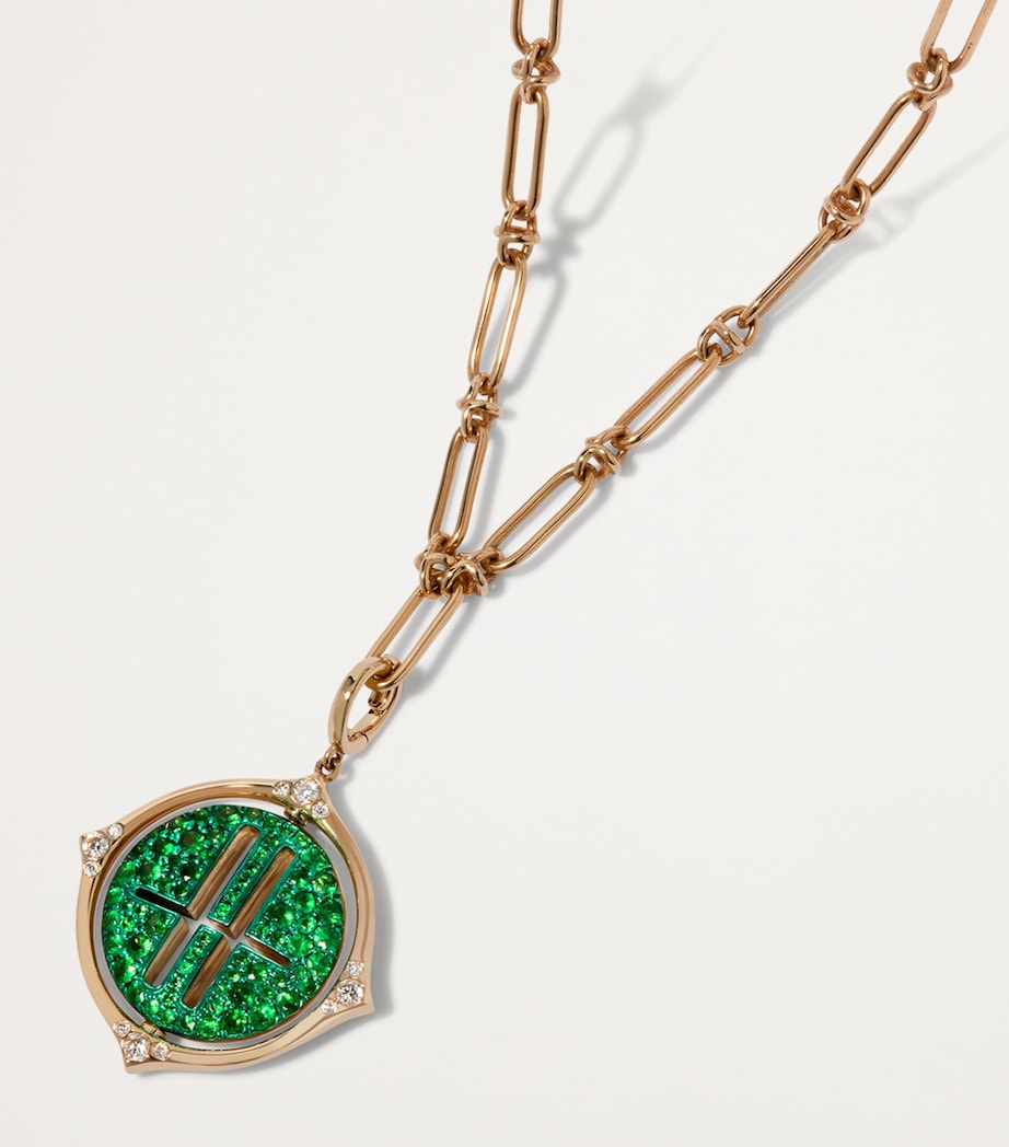 x Harrods Yellow Gold, Diamond and Tsavorite My Life in Charms Spinning Charm YELLOW GOLD Image 4