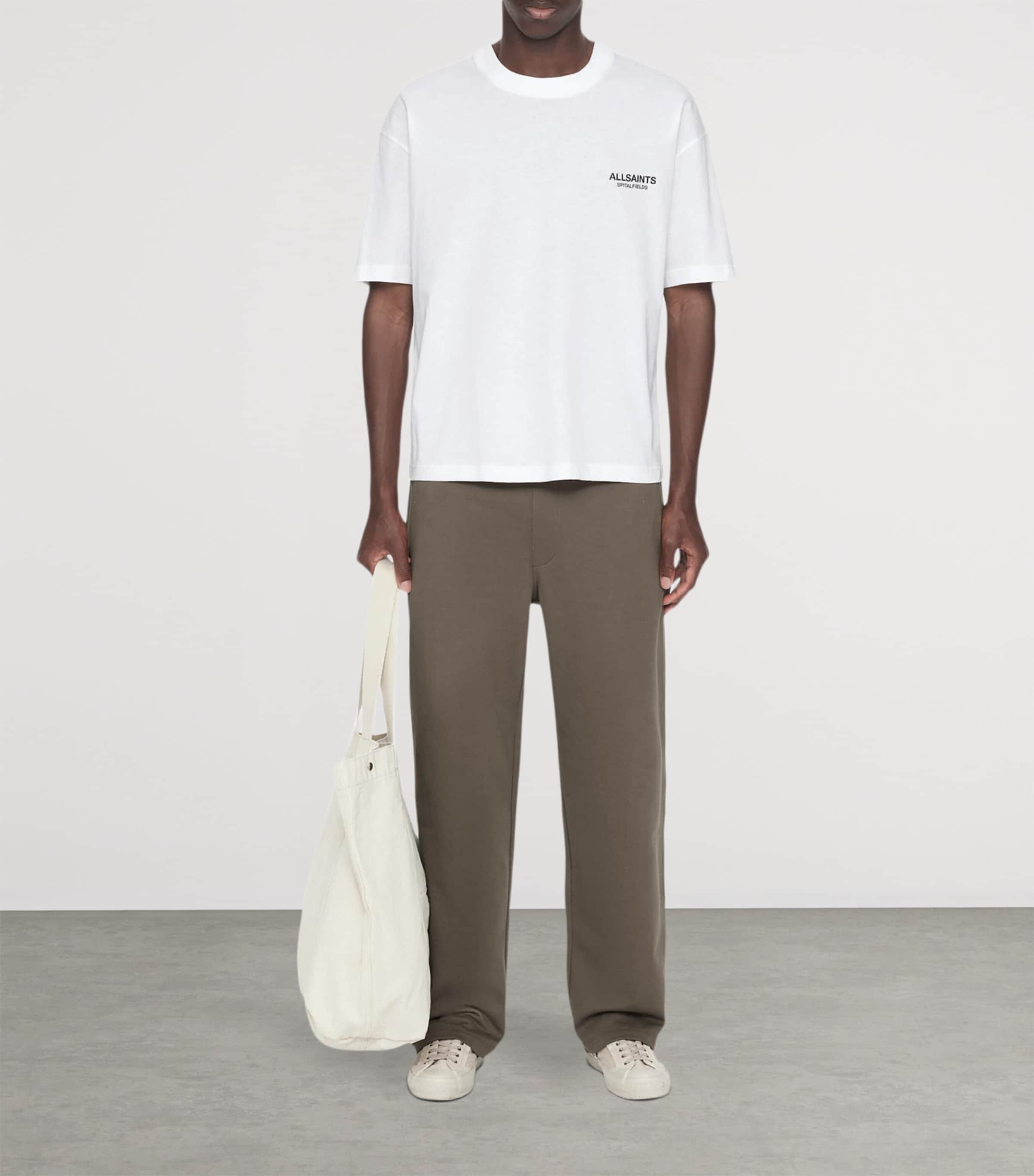 AllSaints Mens Organic Cotton Shadow T-Shirt Optic White Image 2