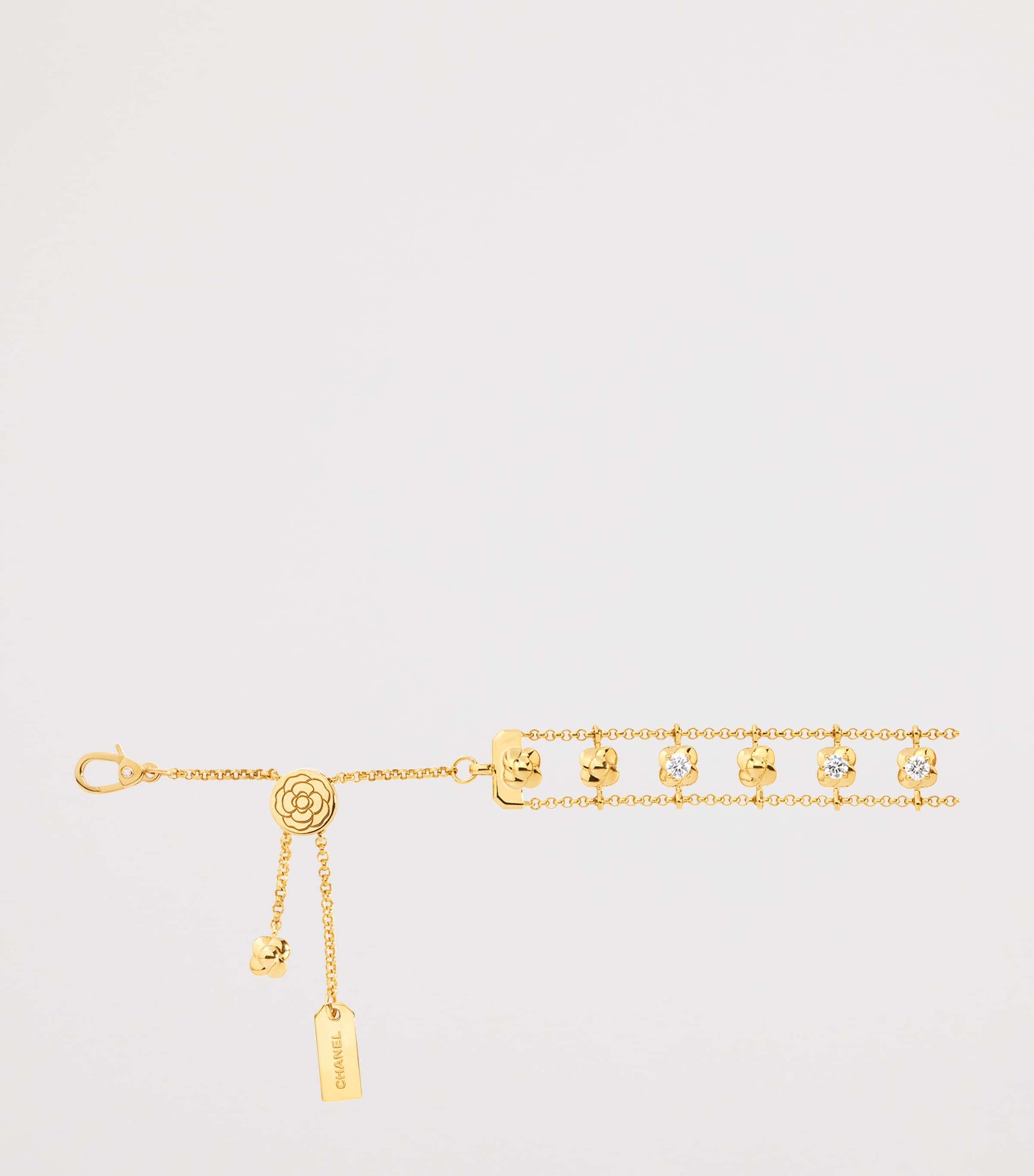 Yellow Gold and Diamond Bouton de Camélia Supple Bracelet YELLOW Image 3