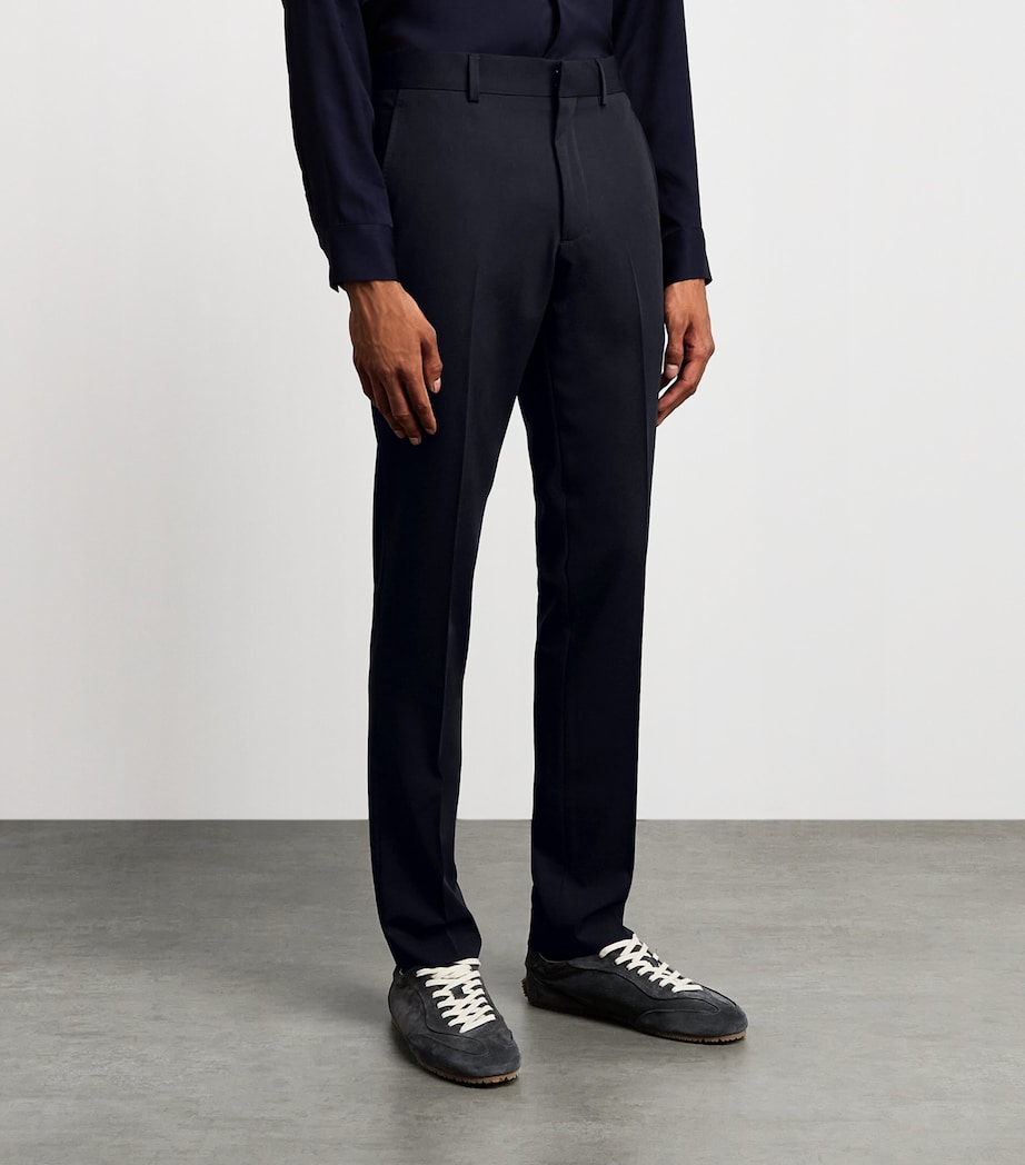 Sandro Paris Mens Virgin Wool Straight Trousers Navy Blue Image 4