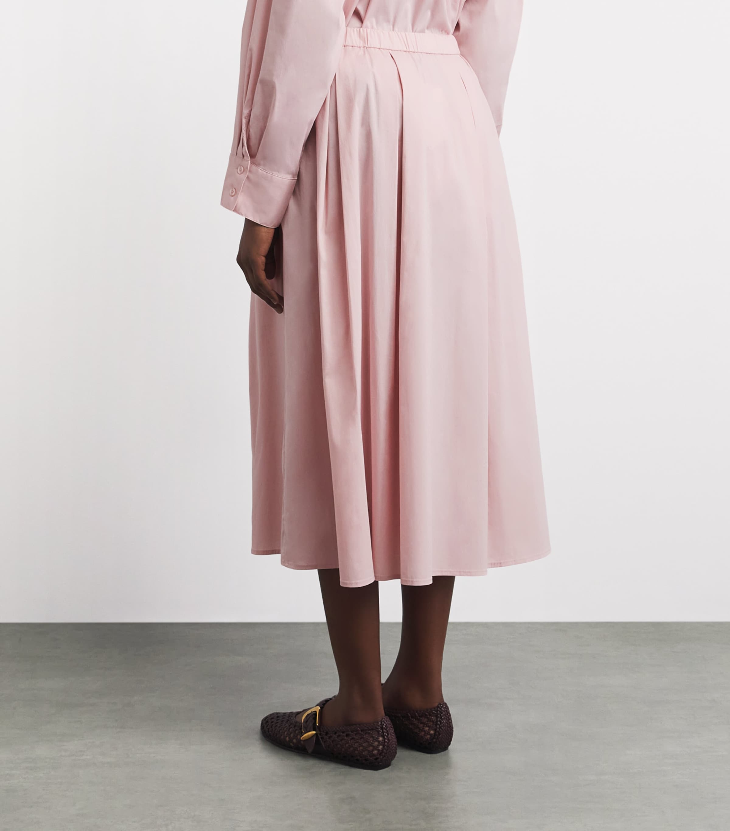 Stylein Womens Cotton-Blend Jorina Midi Skirt Off Pink Image 5