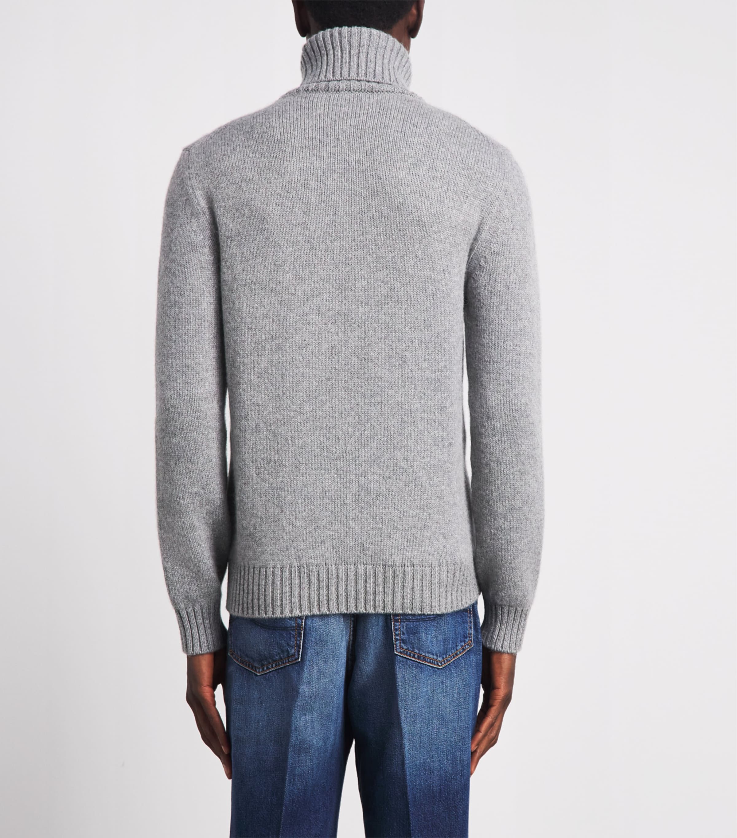 Isaia Mens Cashmere Cable-Knit Rollneck Sweater Image 5