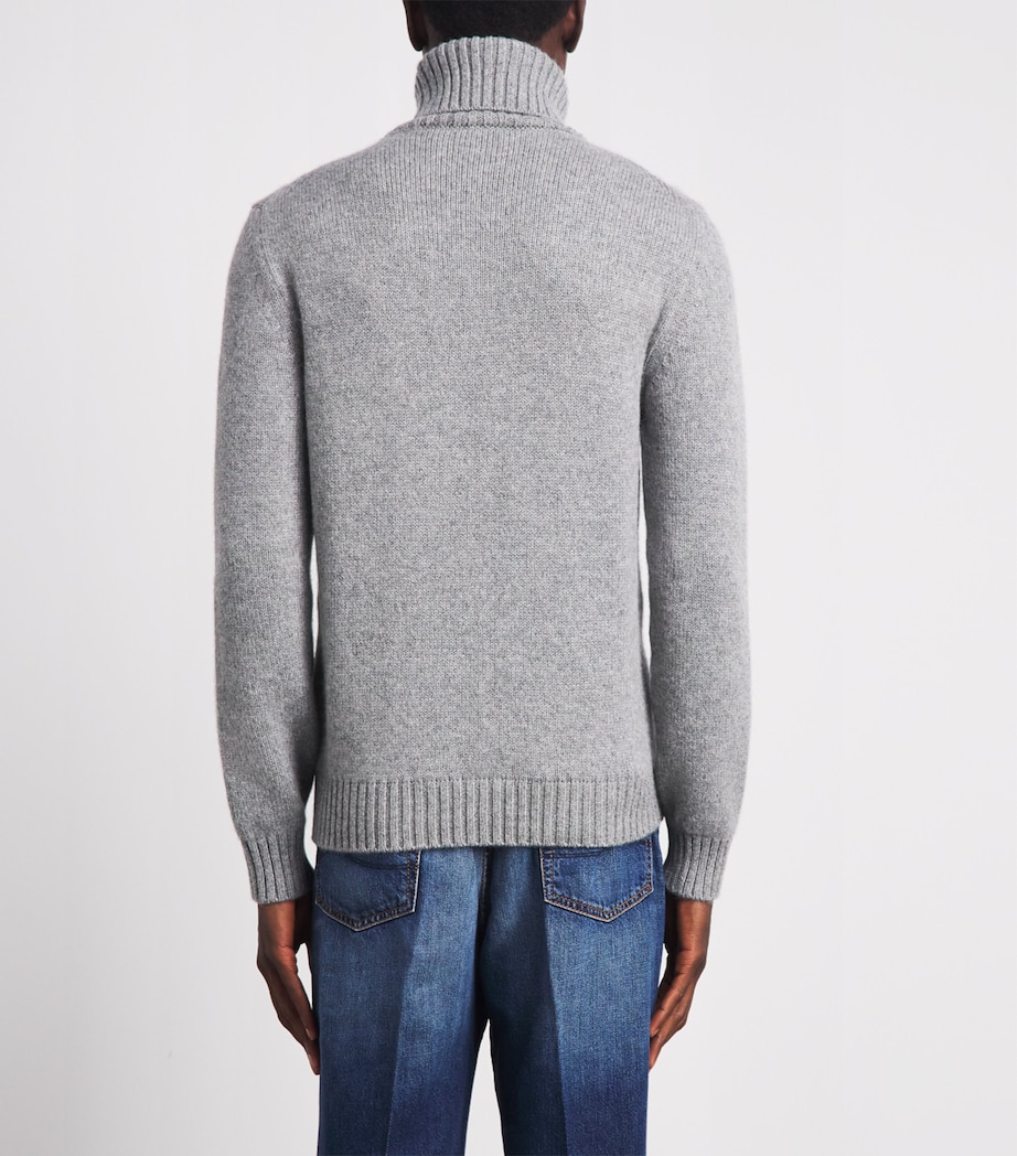 Isaia Mens Cashmere Cable-Knit Rollneck Sweater Image 5