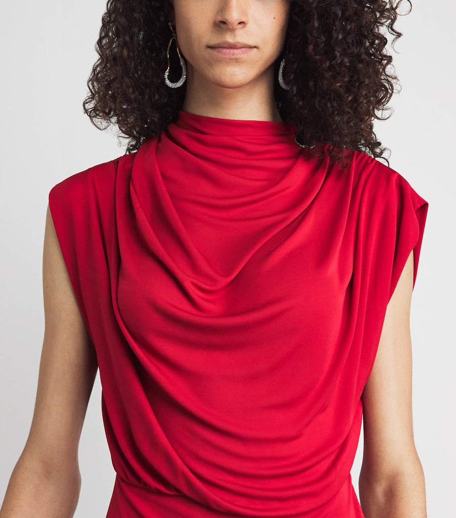 RETORI Womens Draped Sleeveless Blouse Red Image 3