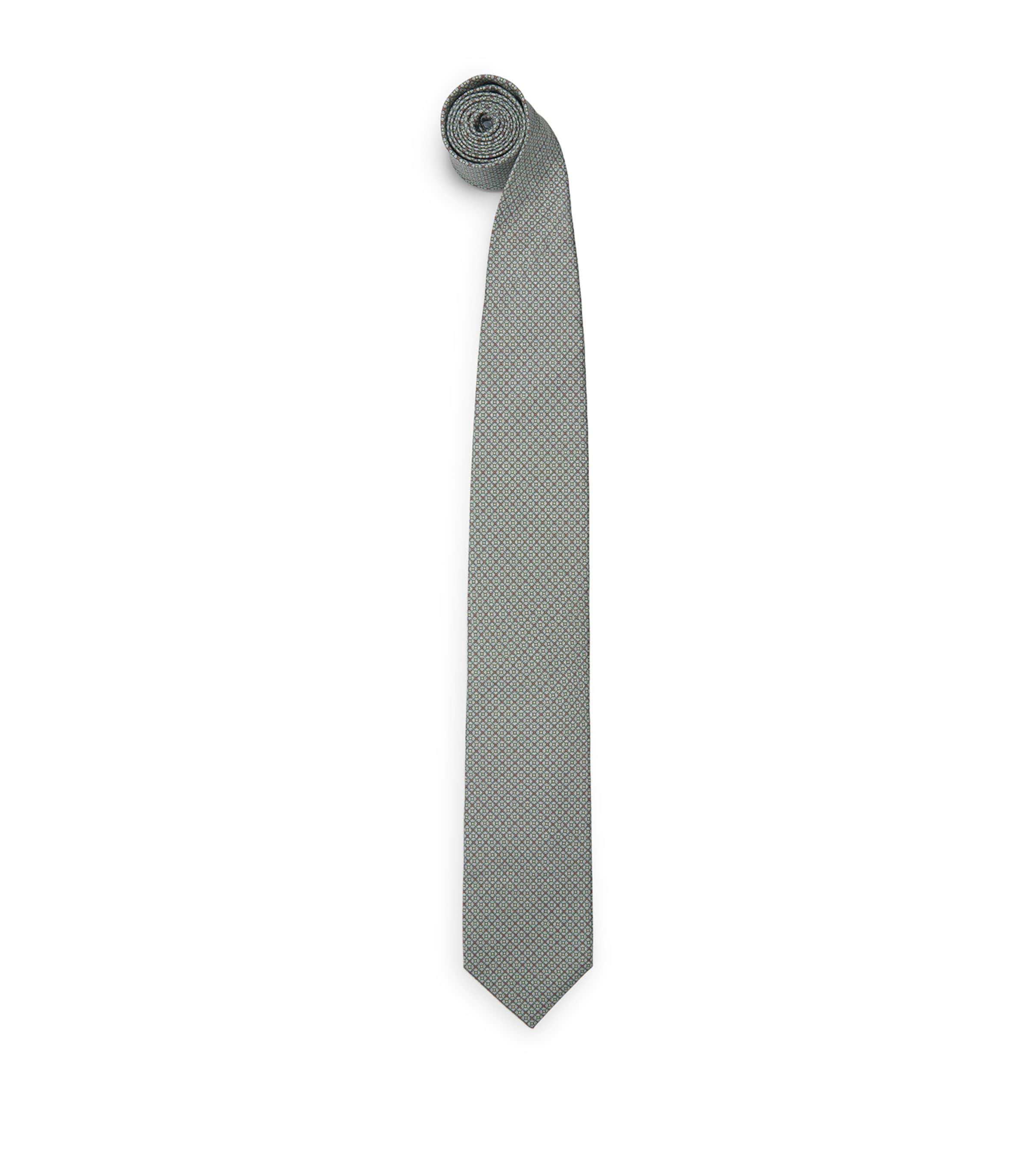 Eton Silk Geometric Tie Mid Green Image 1