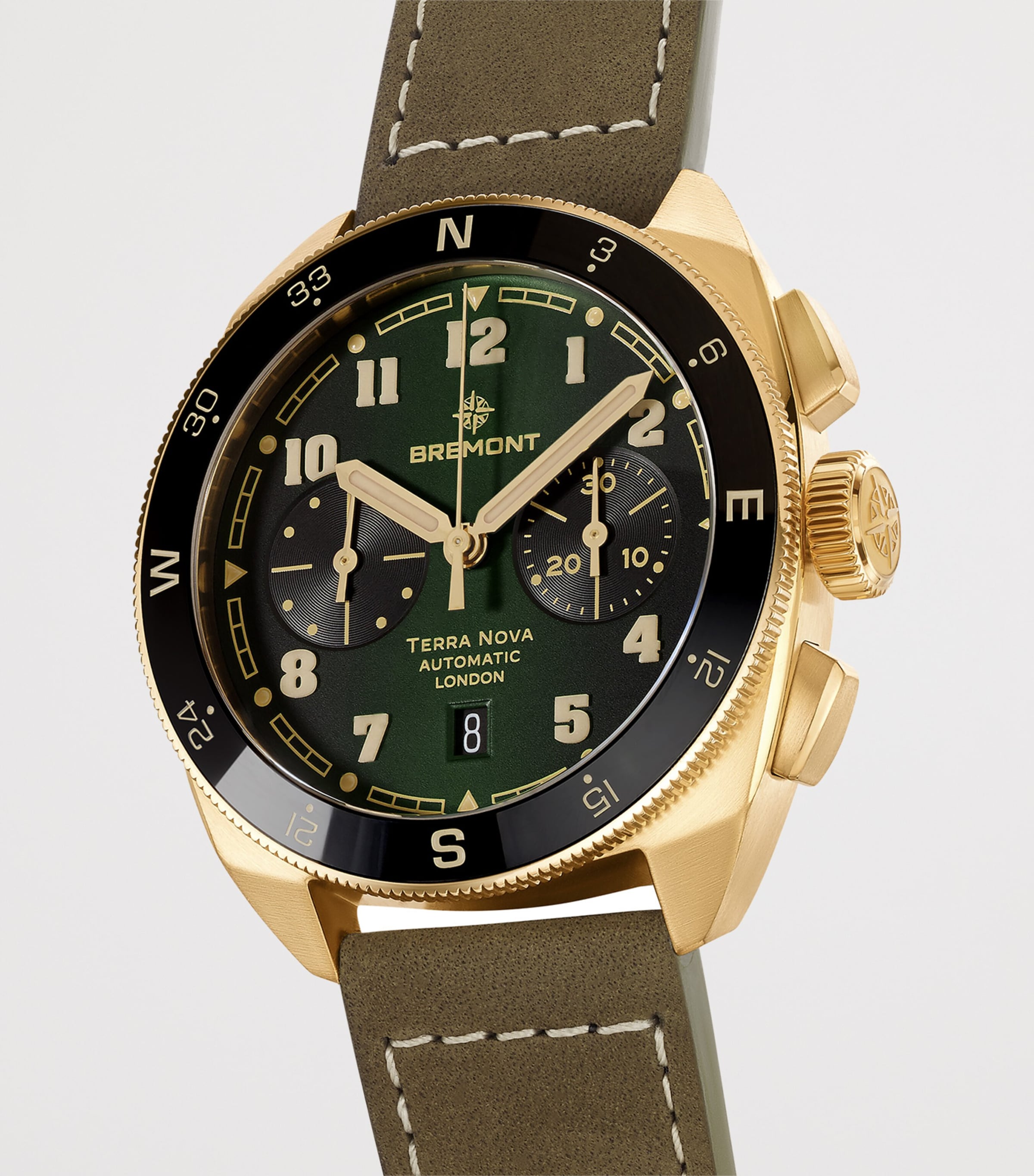 Bronze Terra Nova Chronograph Watch 42.5mm GREEN Image 3