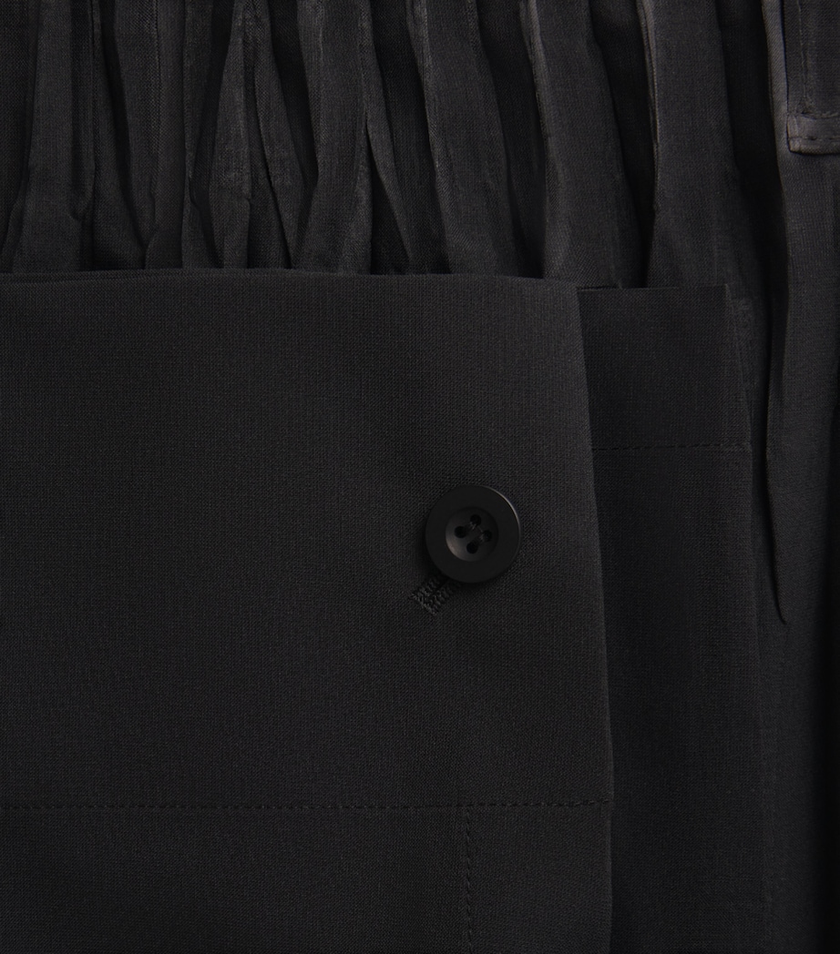 IM MEN Mens Waft Wide-Leg Trousers Black Image 6