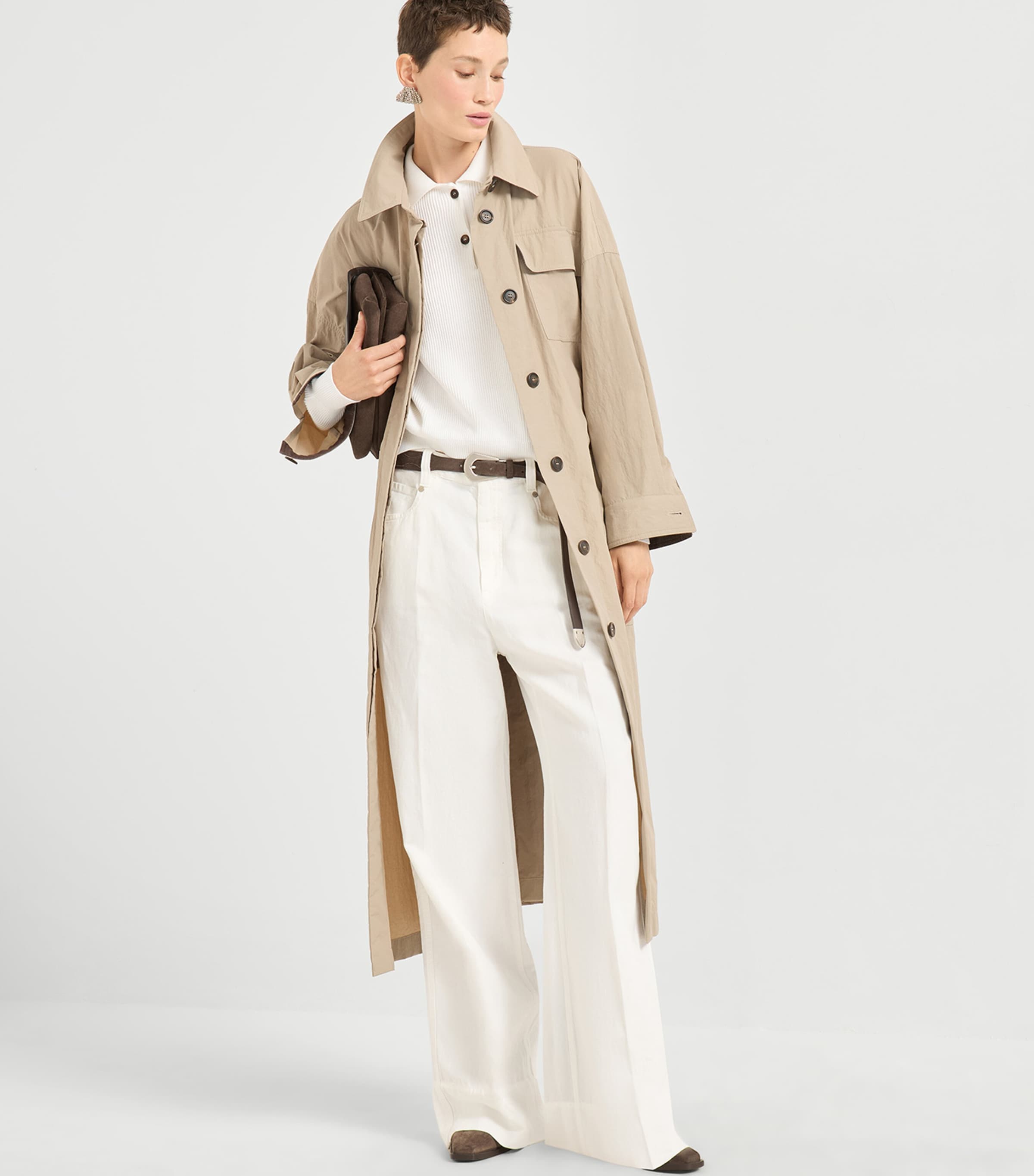 Cotton Long-Sleeve Polo Shirt C159 Image 2