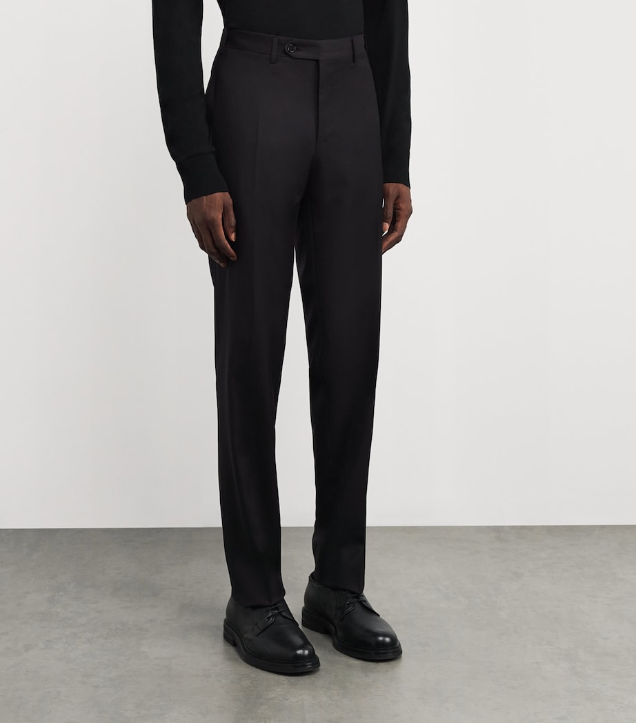 Wool Straight Trousers 10 BLACK Image 3