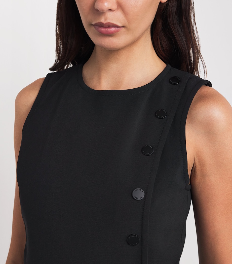 Pleated Panel Mini Dress BLACK Image 6