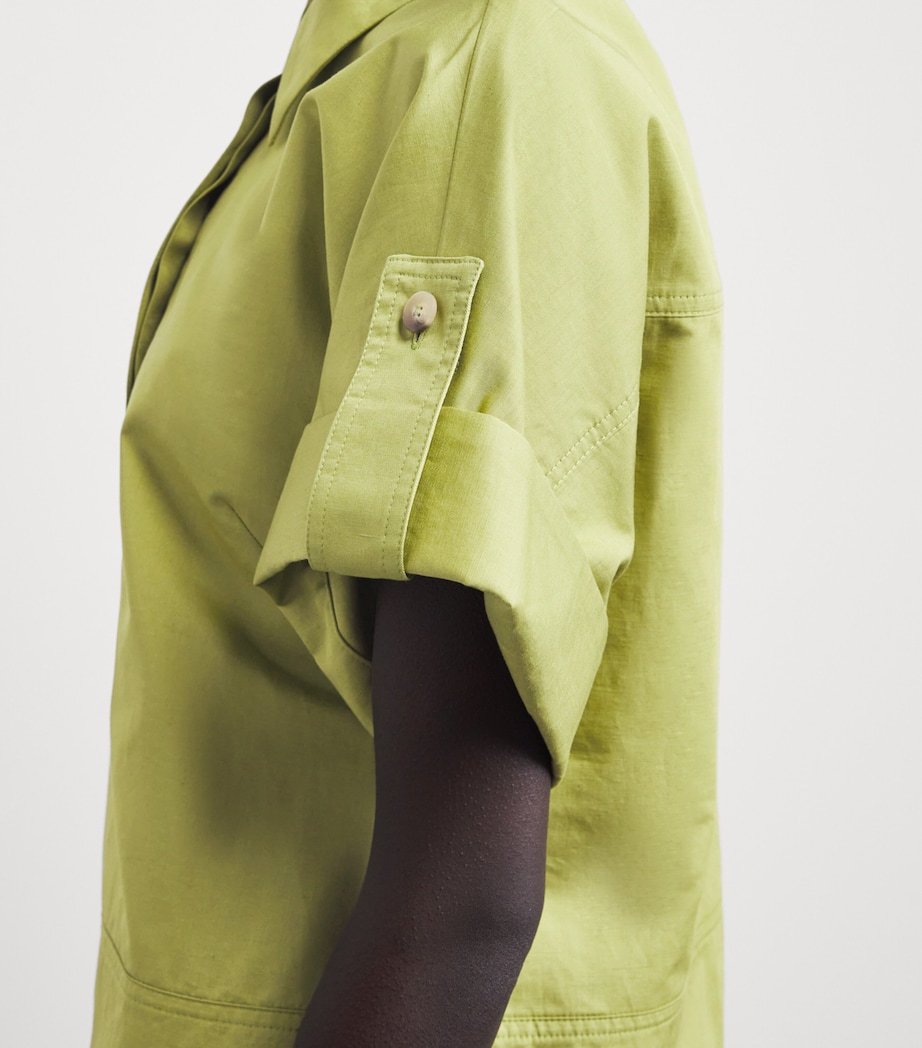 Joseph Womens Cotton-Linen Ali Mini Dress Pond Image 3