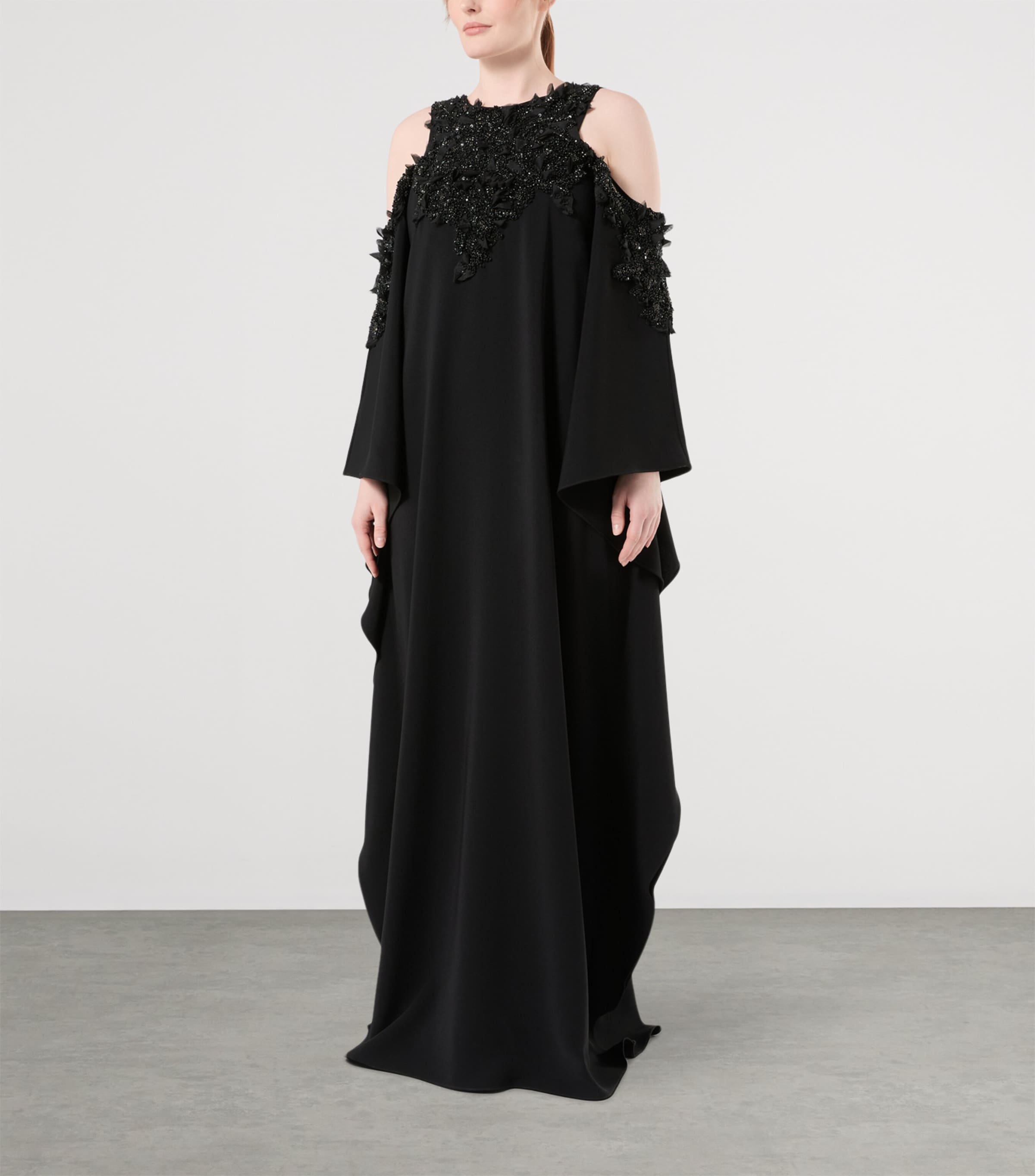 Marina Rinaldi Womens x Tony Ward Embellished Cut-Out Maxi Dress Black Image 3
