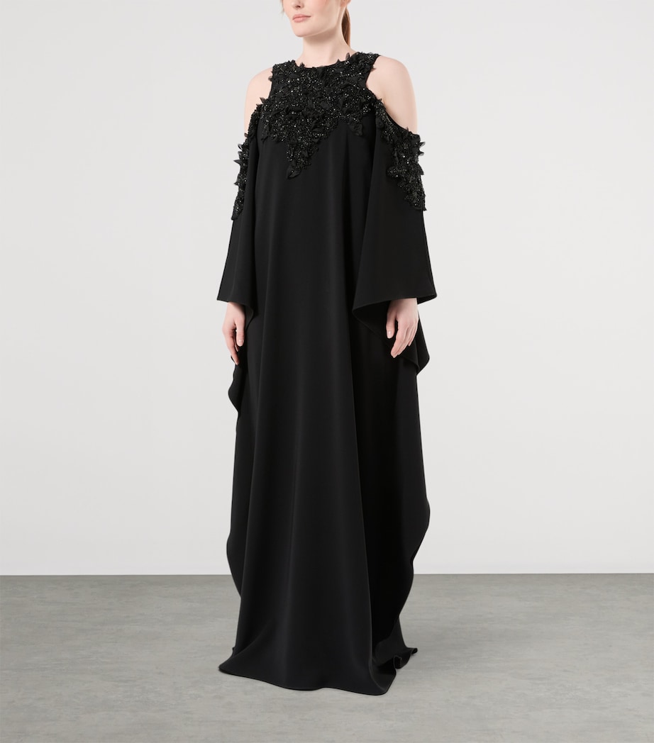 Marina Rinaldi Womens x Tony Ward Embellished Cut-Out Maxi Dress Black Image 3
