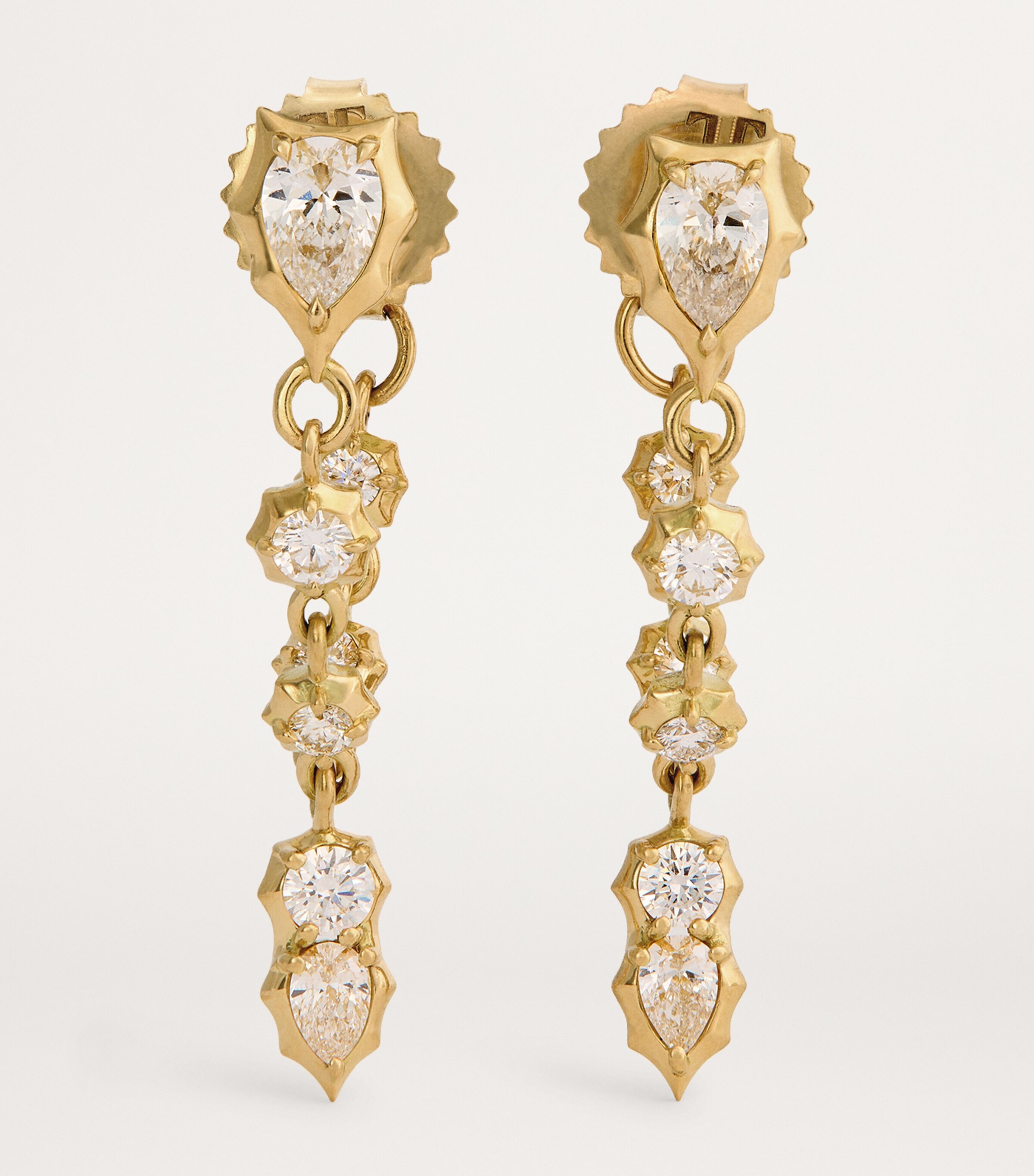 Jade Trau Yellow Gold and Diamond Posey Loop Earrings Yellow Gold Image 3
