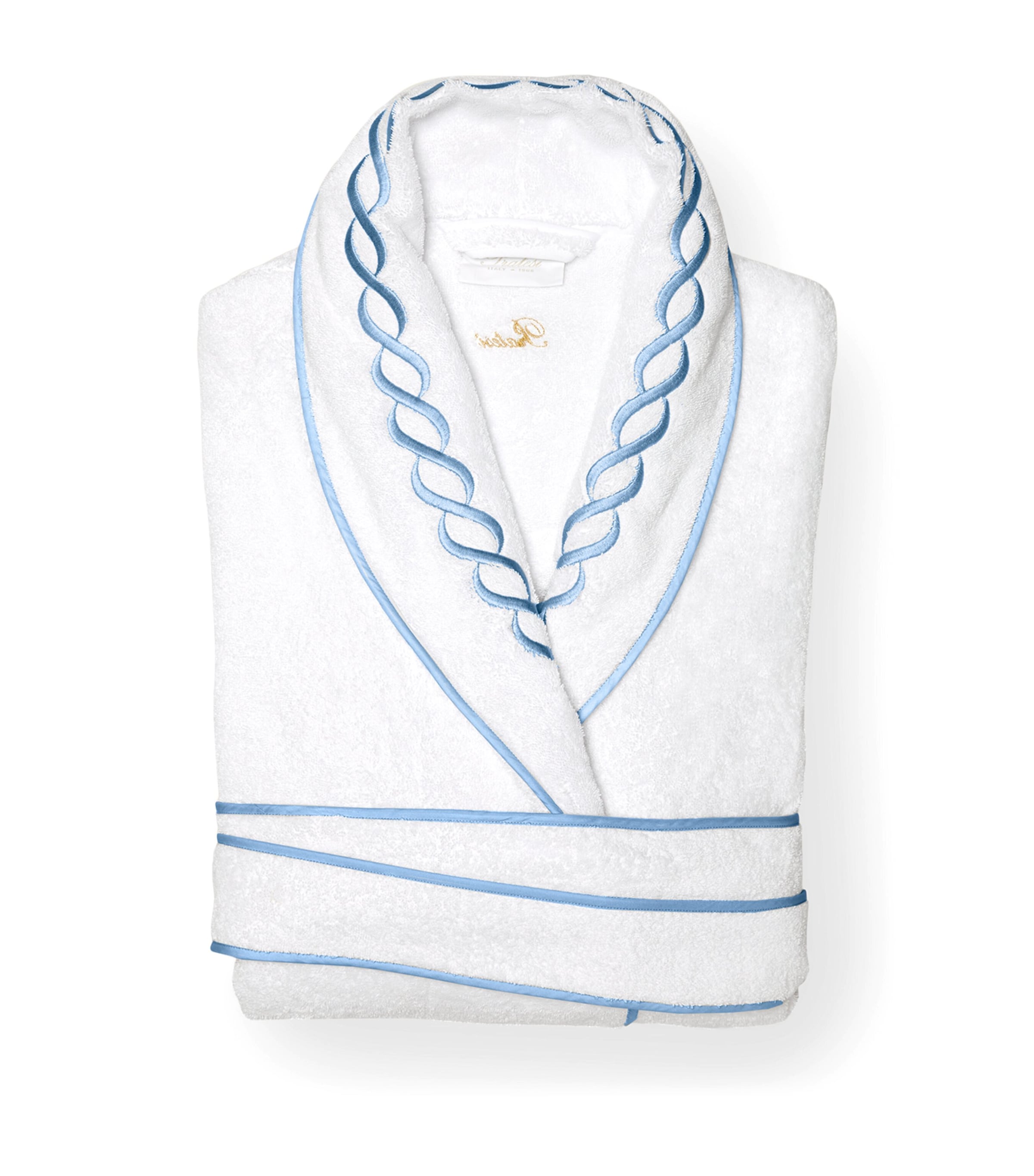 Pratesi Cotton Treccia Bathrobe In Blue