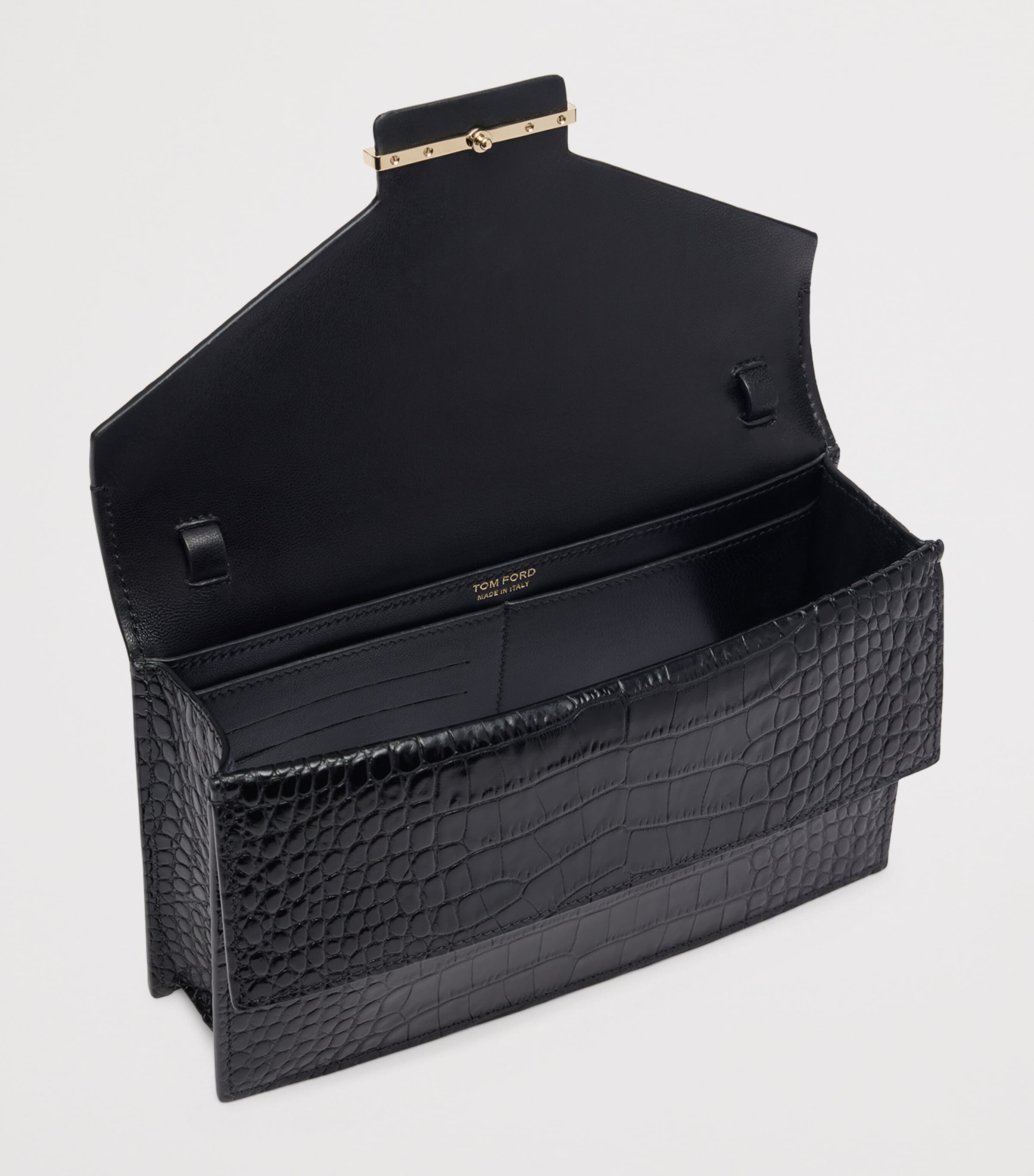 TOM FORD Small Croc-Embossed Leather Bag Naa Image 4
