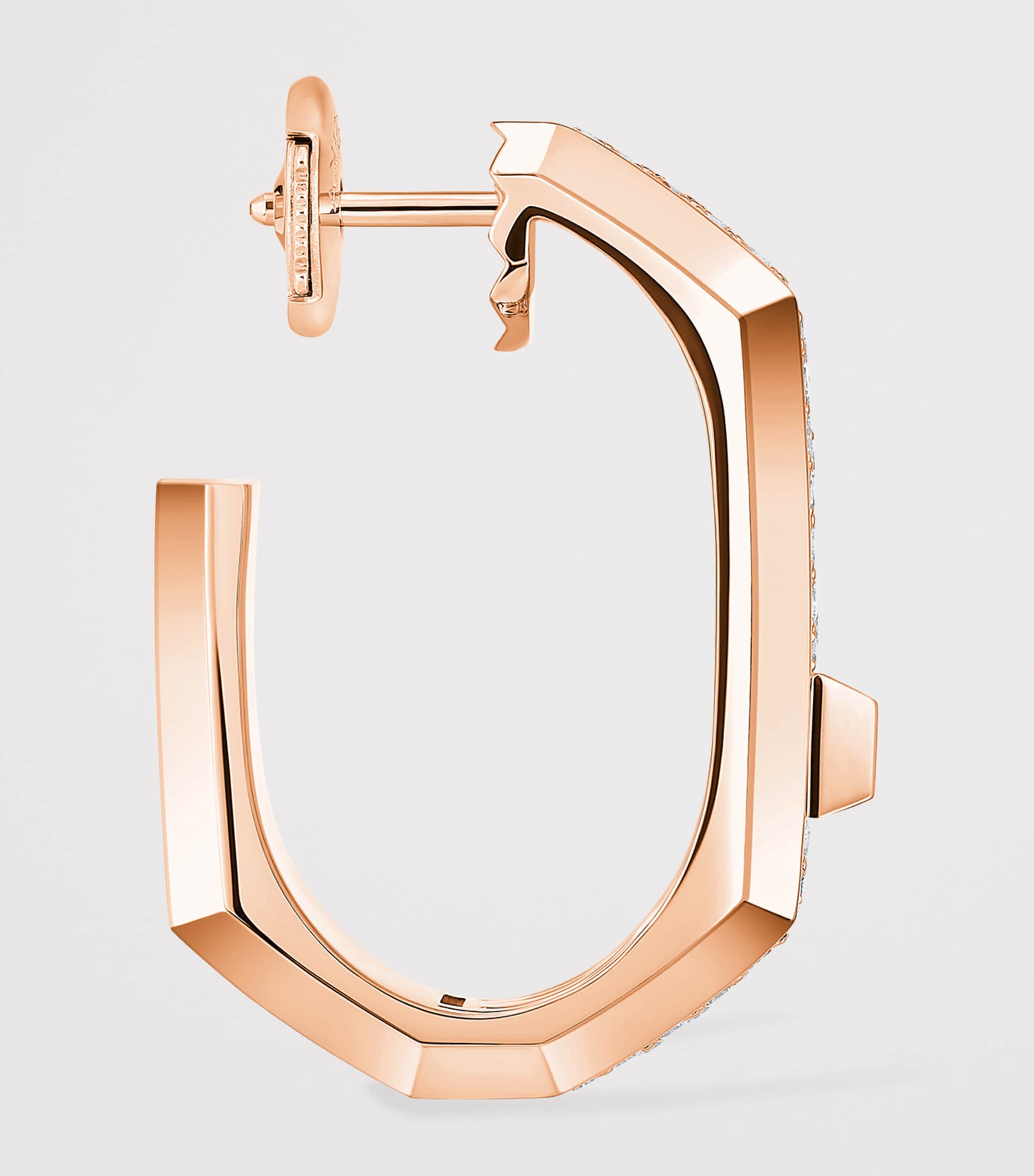 Messika Modernist Medium Rose Gold and Diamond Single Hoop Earring (0.30ct) Pink Gold Image 3