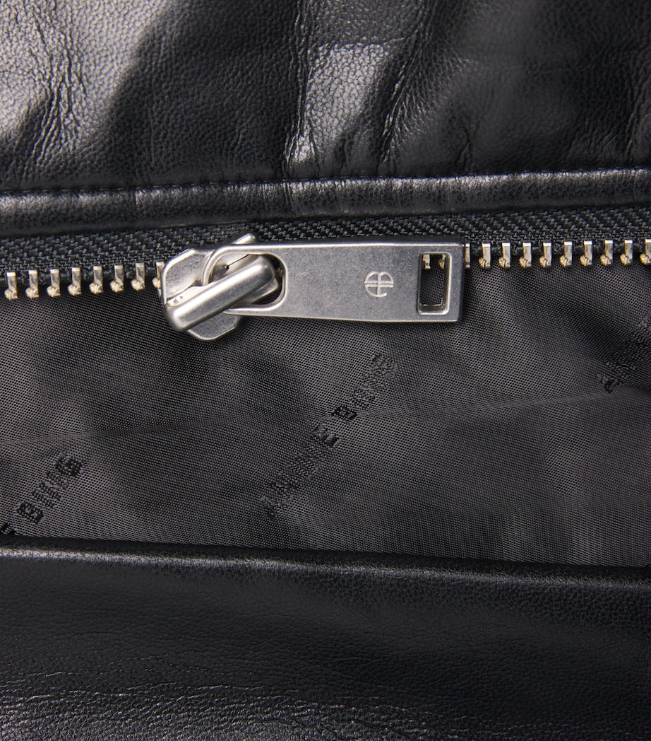 ANINE BING Womens Regenerated Leather Cyrus Jacket Black Image 6