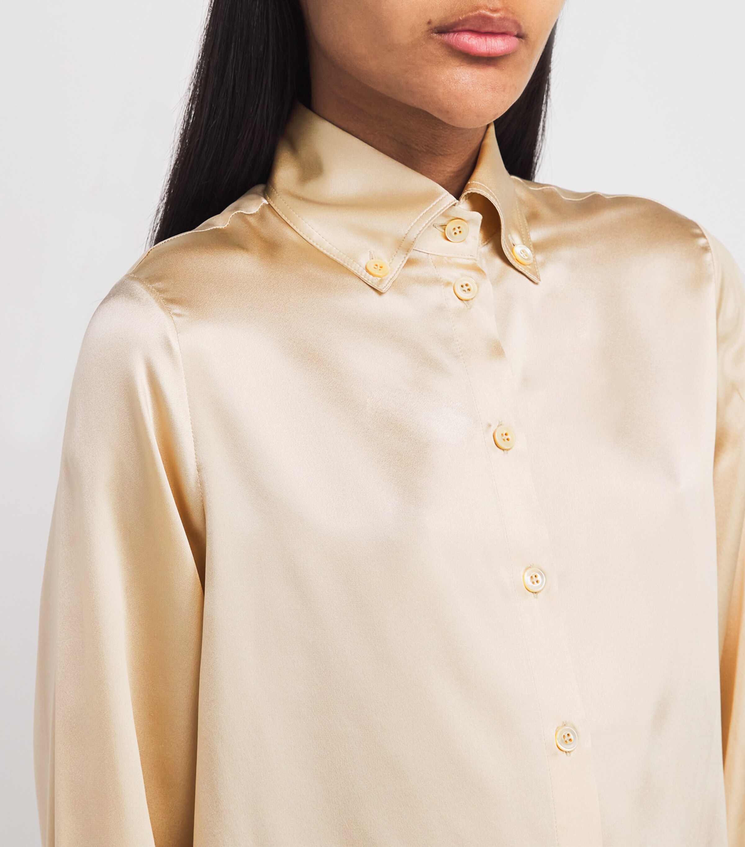 Eleventy Womens Silk Long-Sleeve Shirt Sabbia Image 6