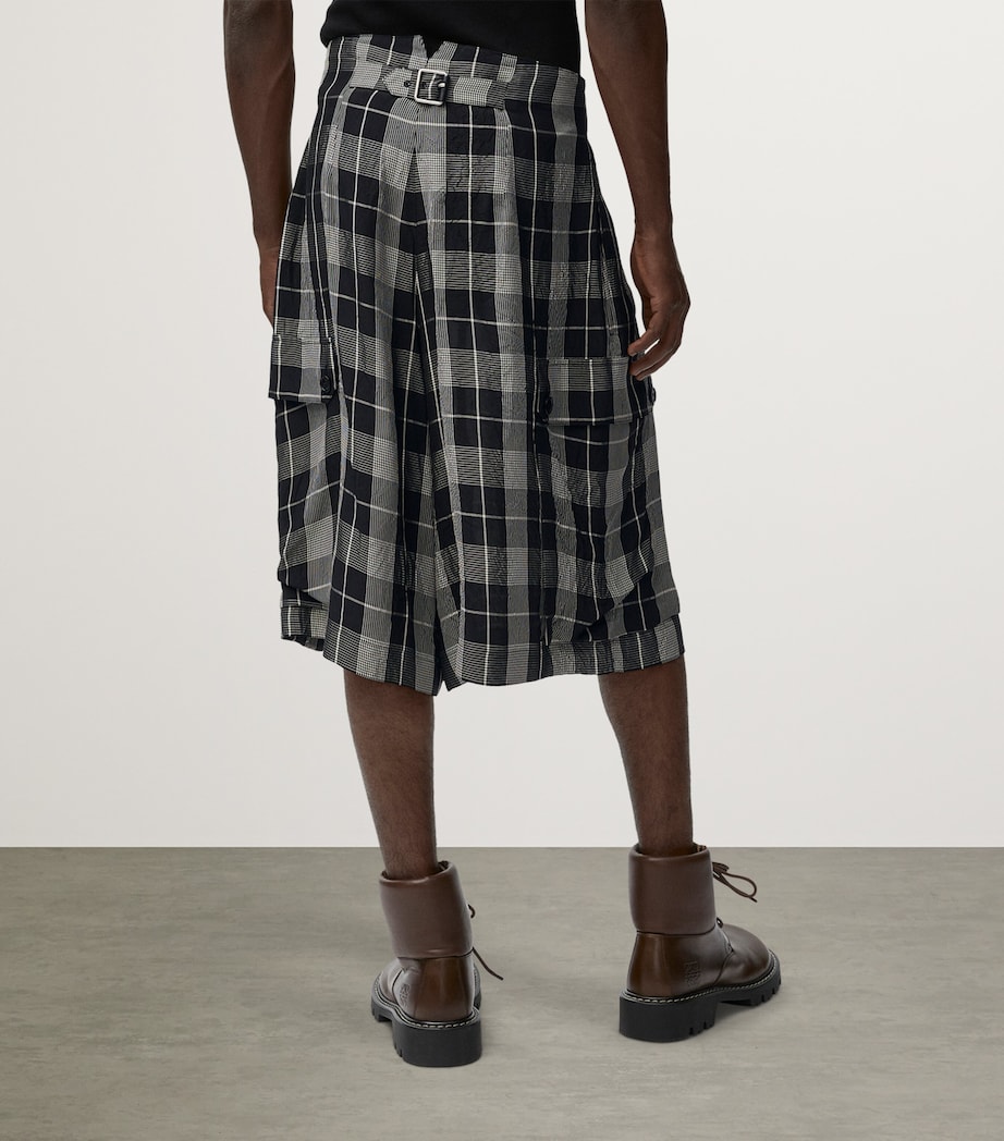 LOEWE Mens Oversized Chequered Shorts Black/white Image 4