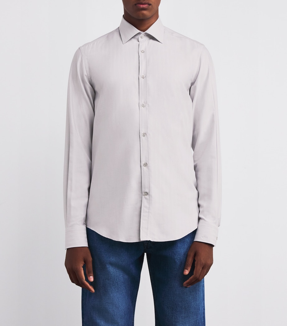 Silk-Cotton-Cashmere Shirt D38 GREY TWILLE Image 3