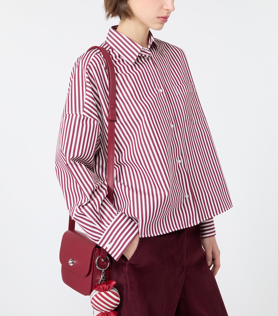 Weekend Max Mara Womens Cotton Stripe Shirt Bordeaux Image 5