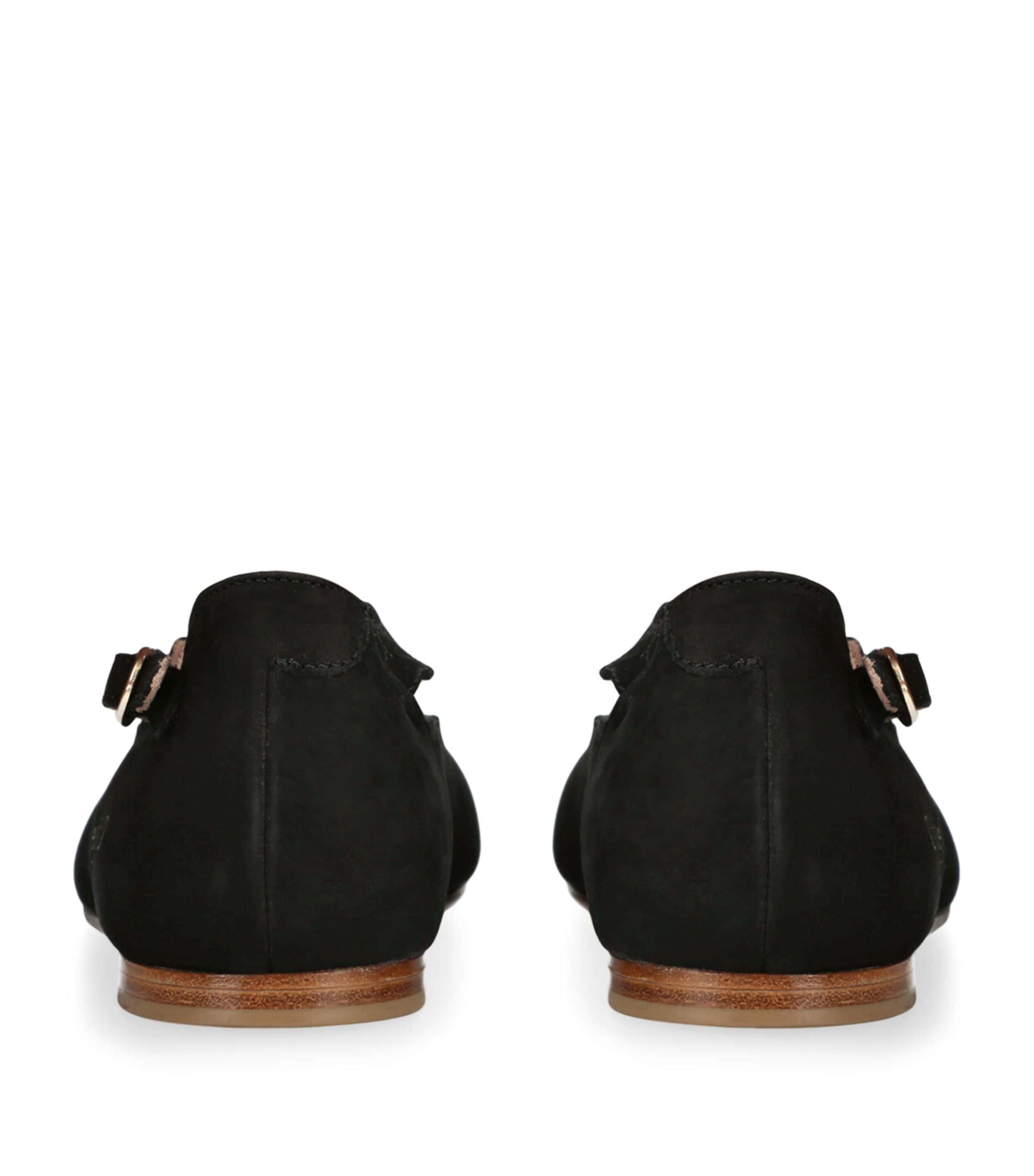 Chloé Kids Leather Scalloped Ballet Flats Black Image 2