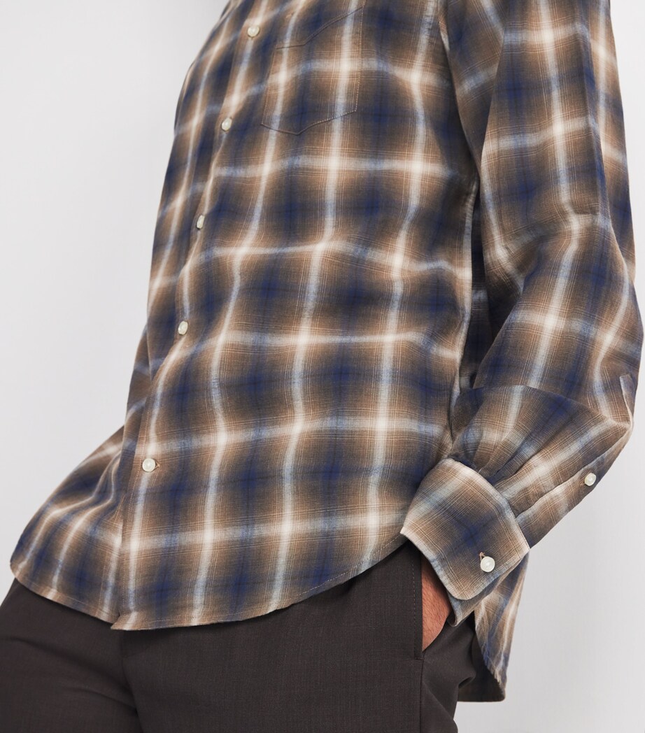 Cotton Check Shirt ICDCOFF/CREAM/NAVY Image 6