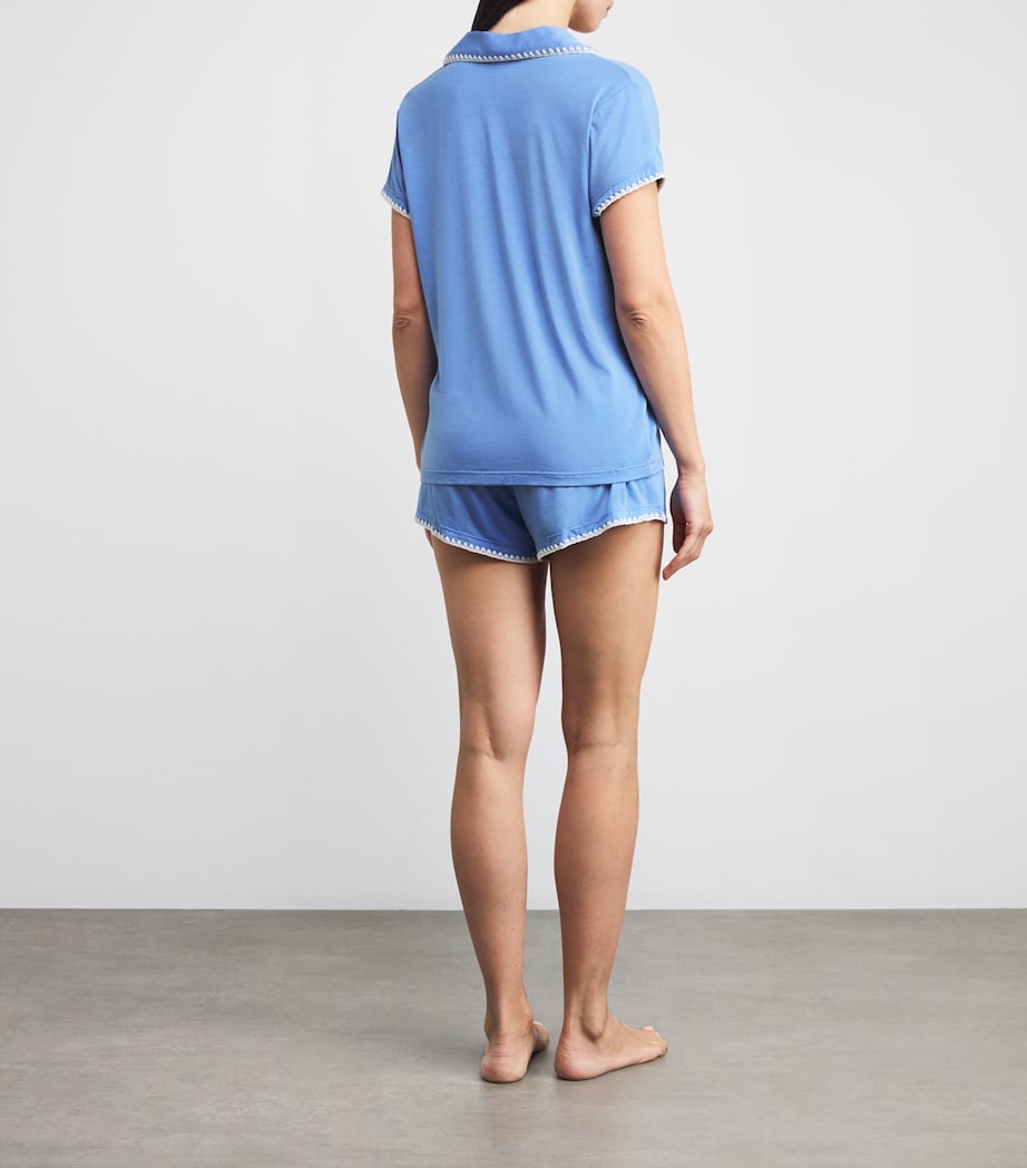 Frida Short Pyjama Set CO/WH CORNFLOWR BLUE Image 3