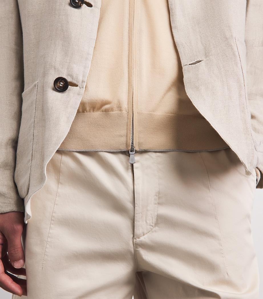 Eleventy Mens Wool Zip-Up Cardigan Coriandolo E Grigio Image 3