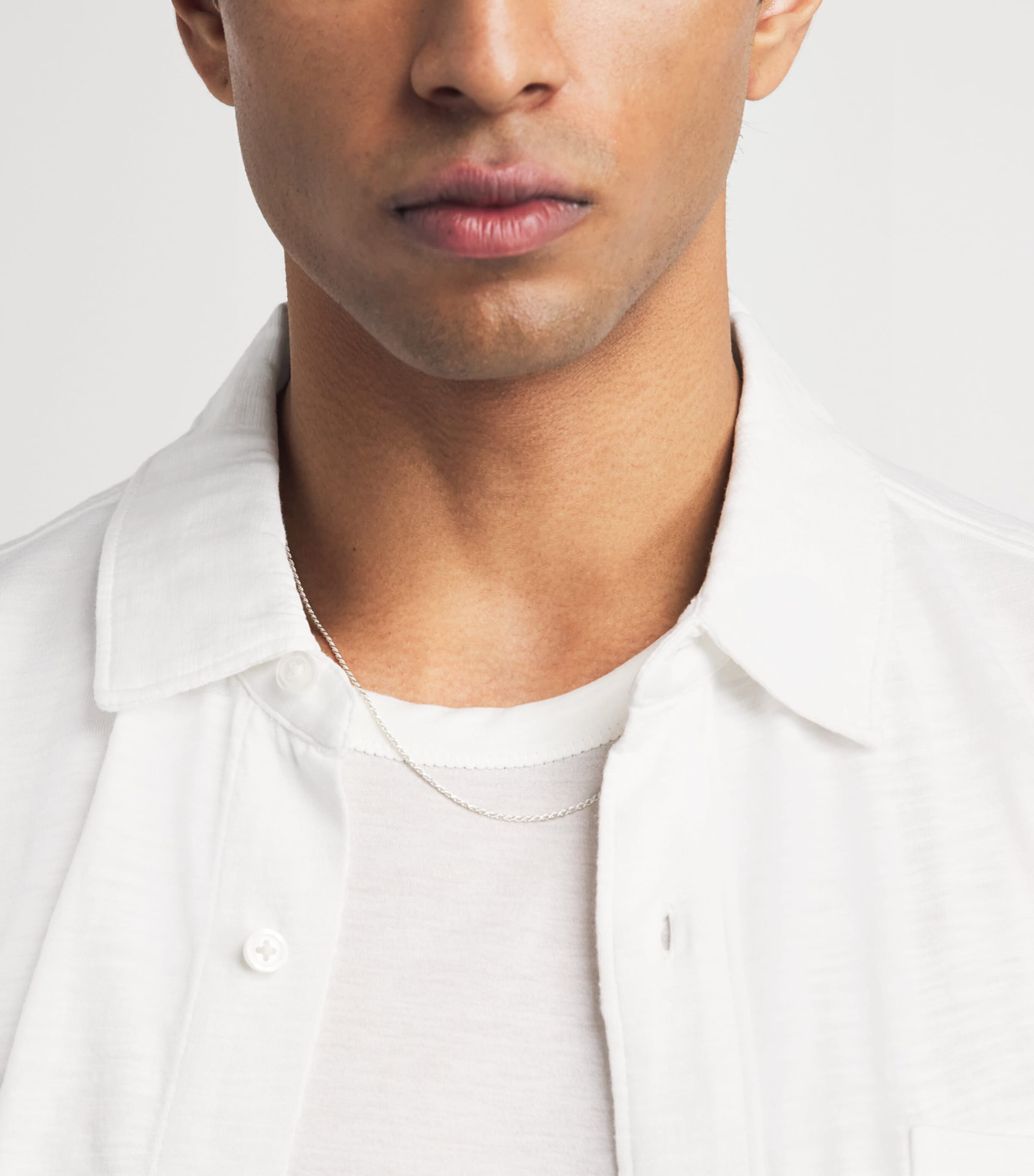 PAIGE Mens Cotton Carillo Polo Shirt Fresh White Image 3